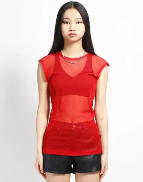 MUSCLE TANK FISHNET RED Airflow Ventilation Zones HygienicCoating