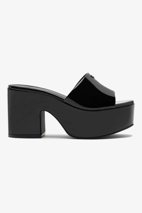 Miso Platform Mule In Black Patent Leather Global Cool Move Light