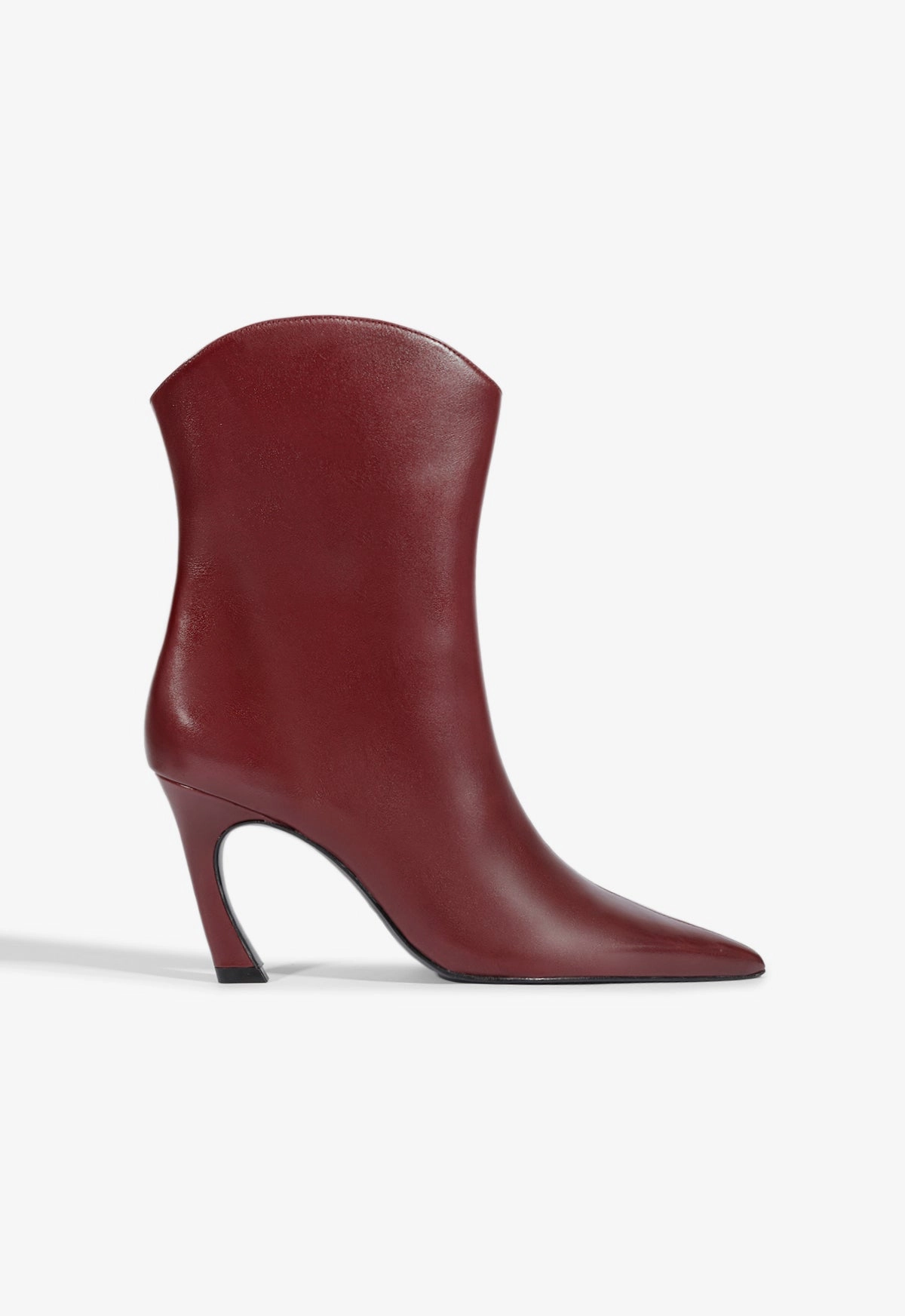 Maryann Curve Leather Bootie Smart Heels Evening shoes