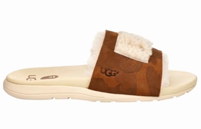 Game Edge A Bathing Ape x UGG Xavier Fur Logo Slide - Chestnut