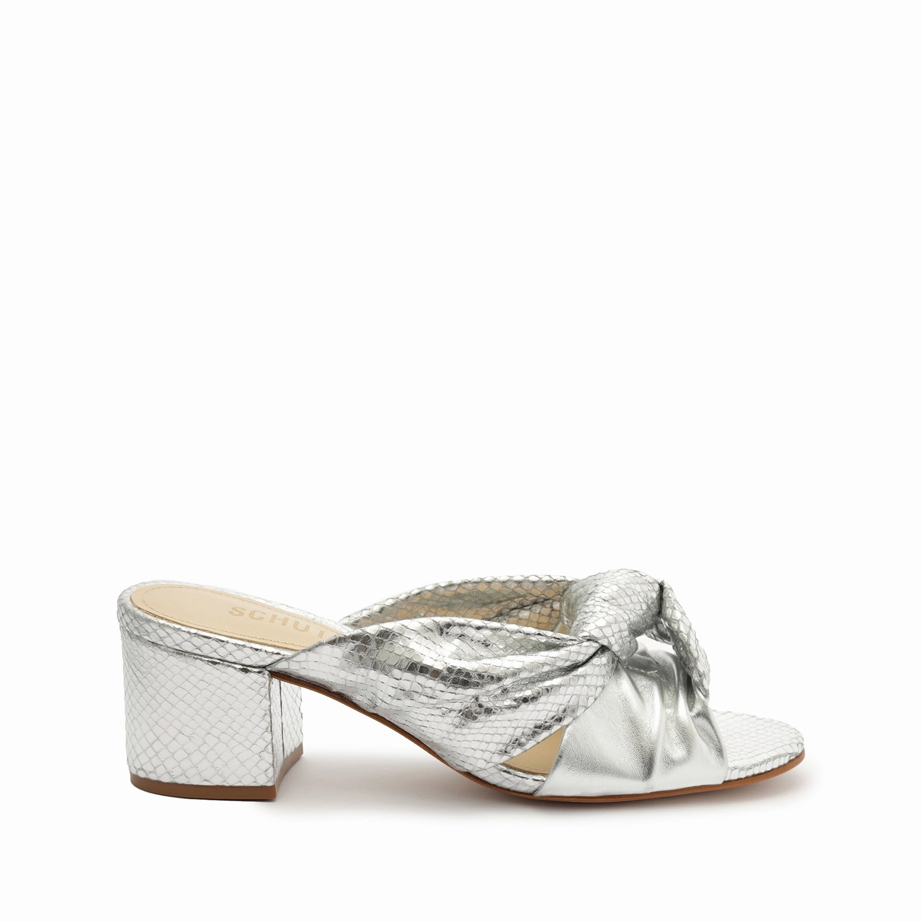 Velvet Soft Mindy Mid Block Metallic Sandal