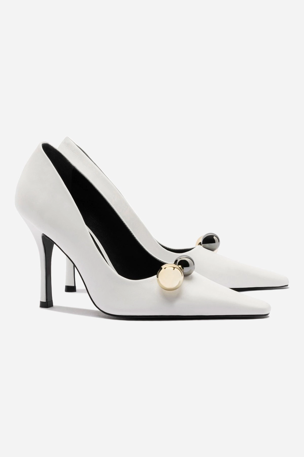 Larroud x CPPXO Pump In White Leather Velvet Soft