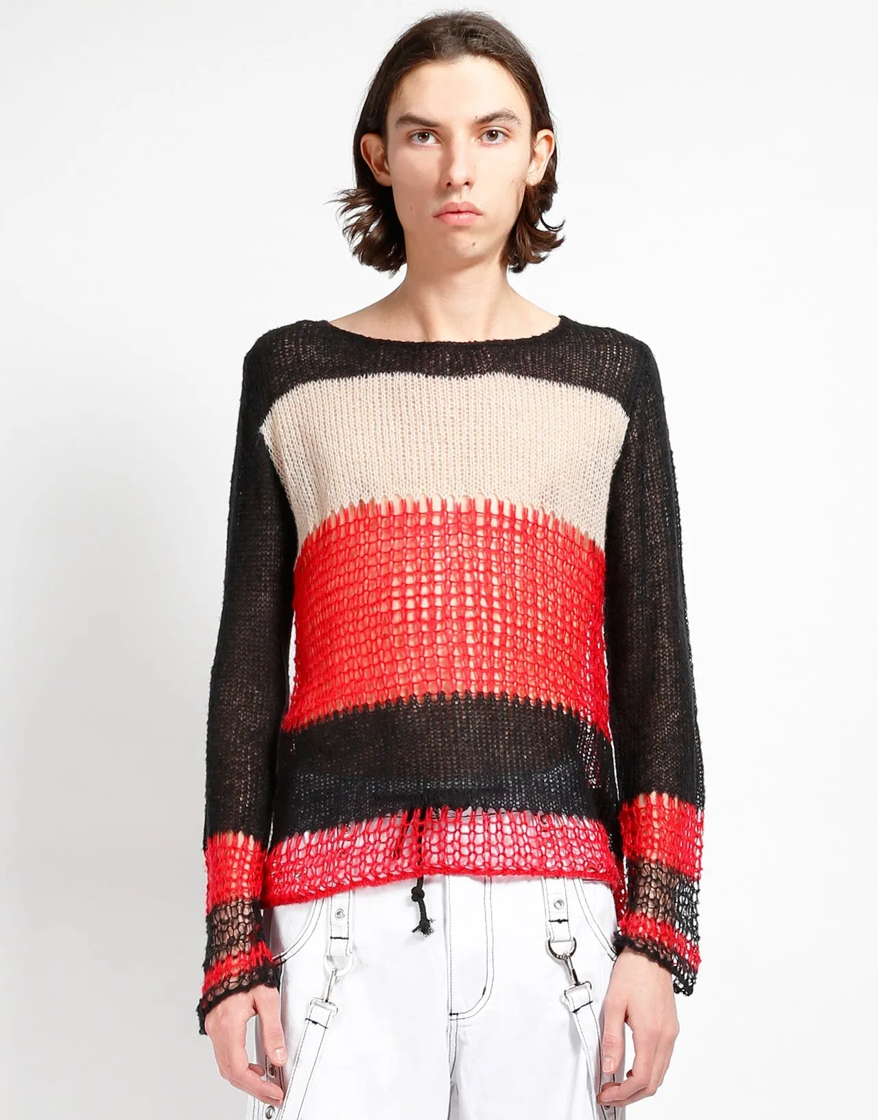 LaserCutVents PUNK STRIPE SWEATER