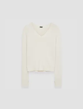Pure Cashmere V Neck Jumper WrinkleResistant Yarn