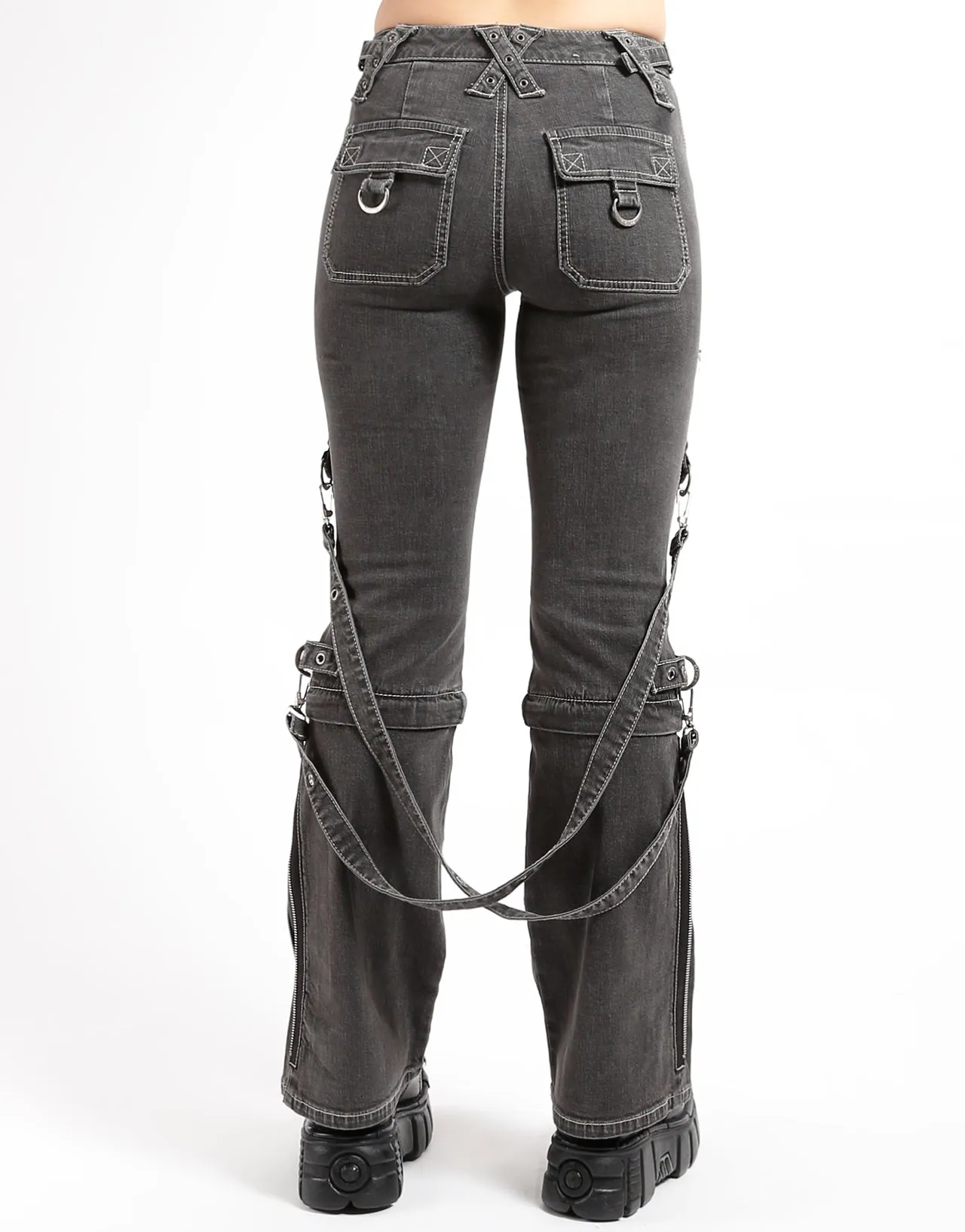 ZIP TO ZIP PANT BLACK DENIM Flexible Cut Practical Fit