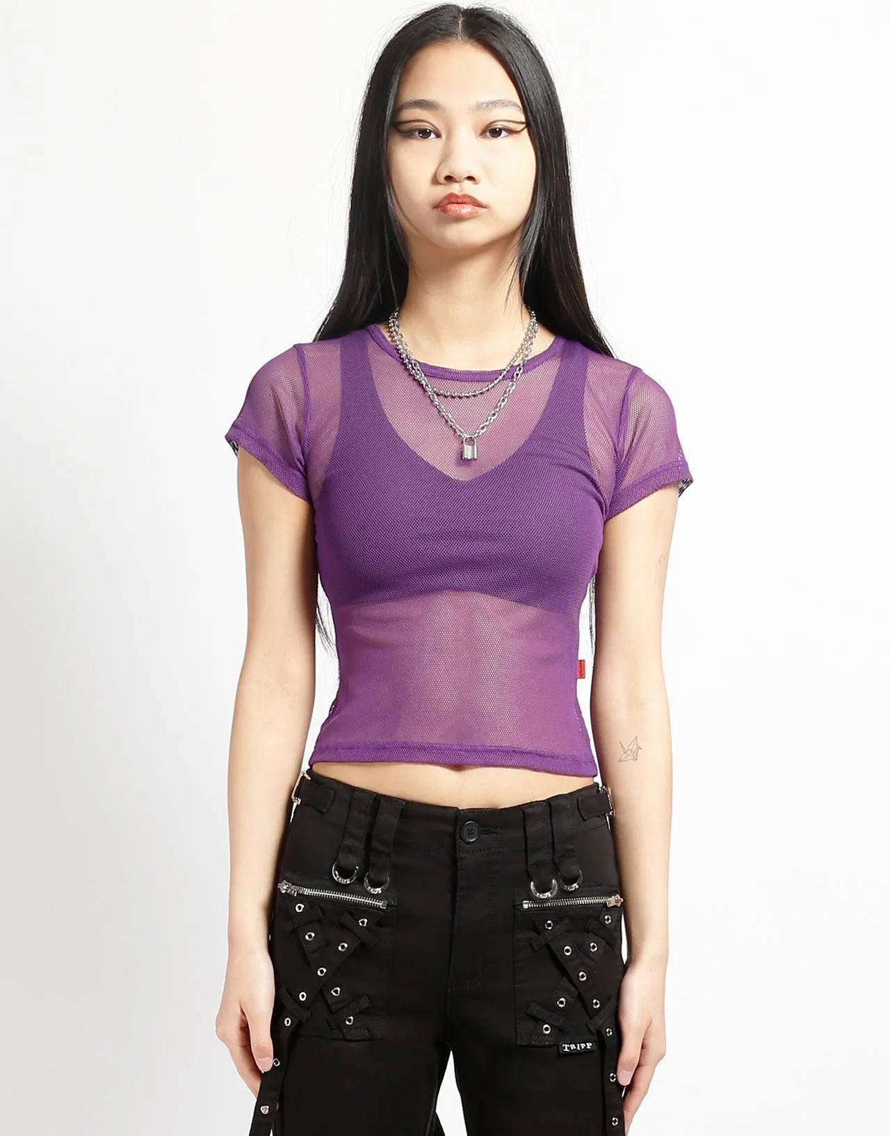 DurableCollarStays UV Protective Coating BABY TEE FISHNET PURPLE