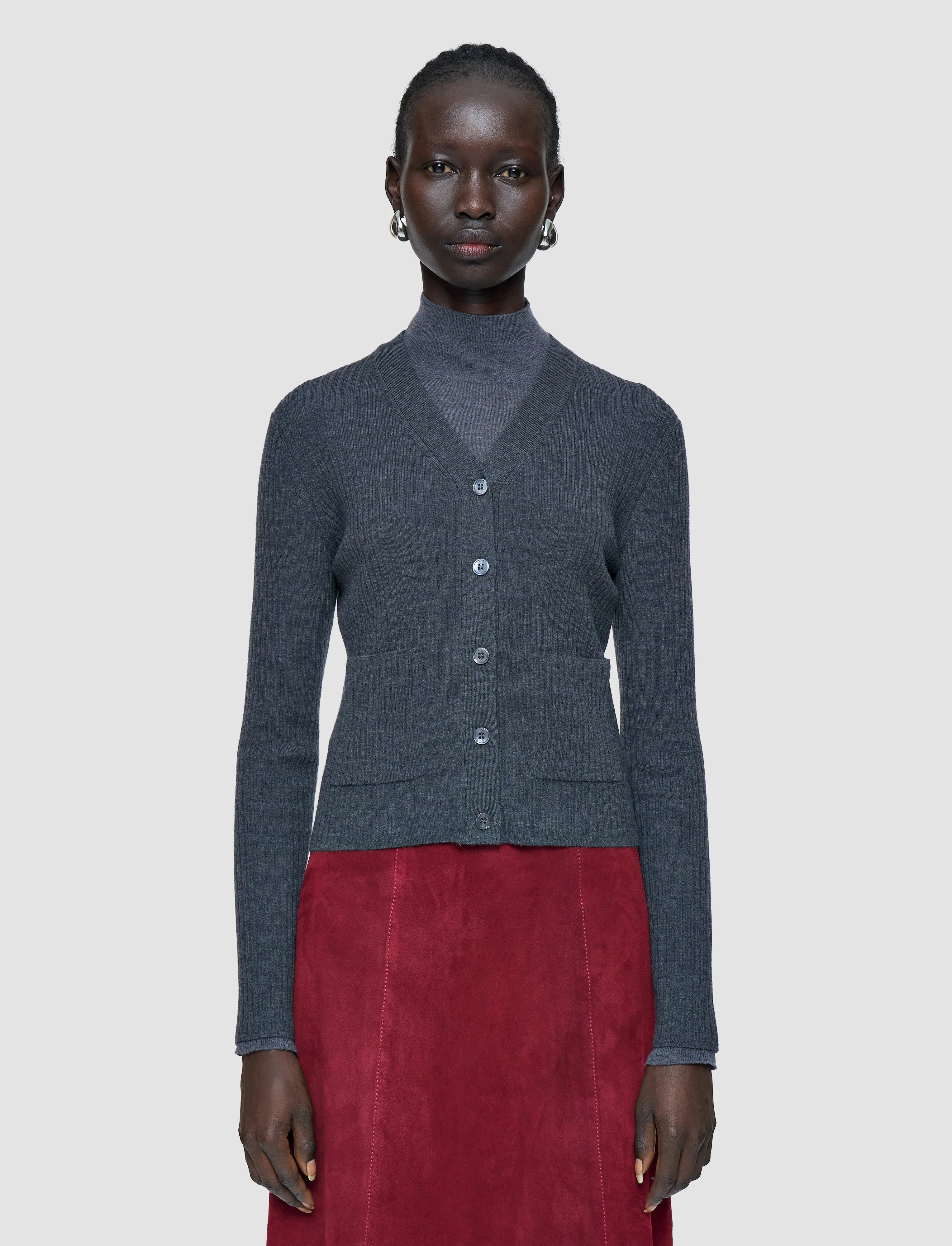 Merino Rib Knit Cardigan LanolinFree Wool Processing