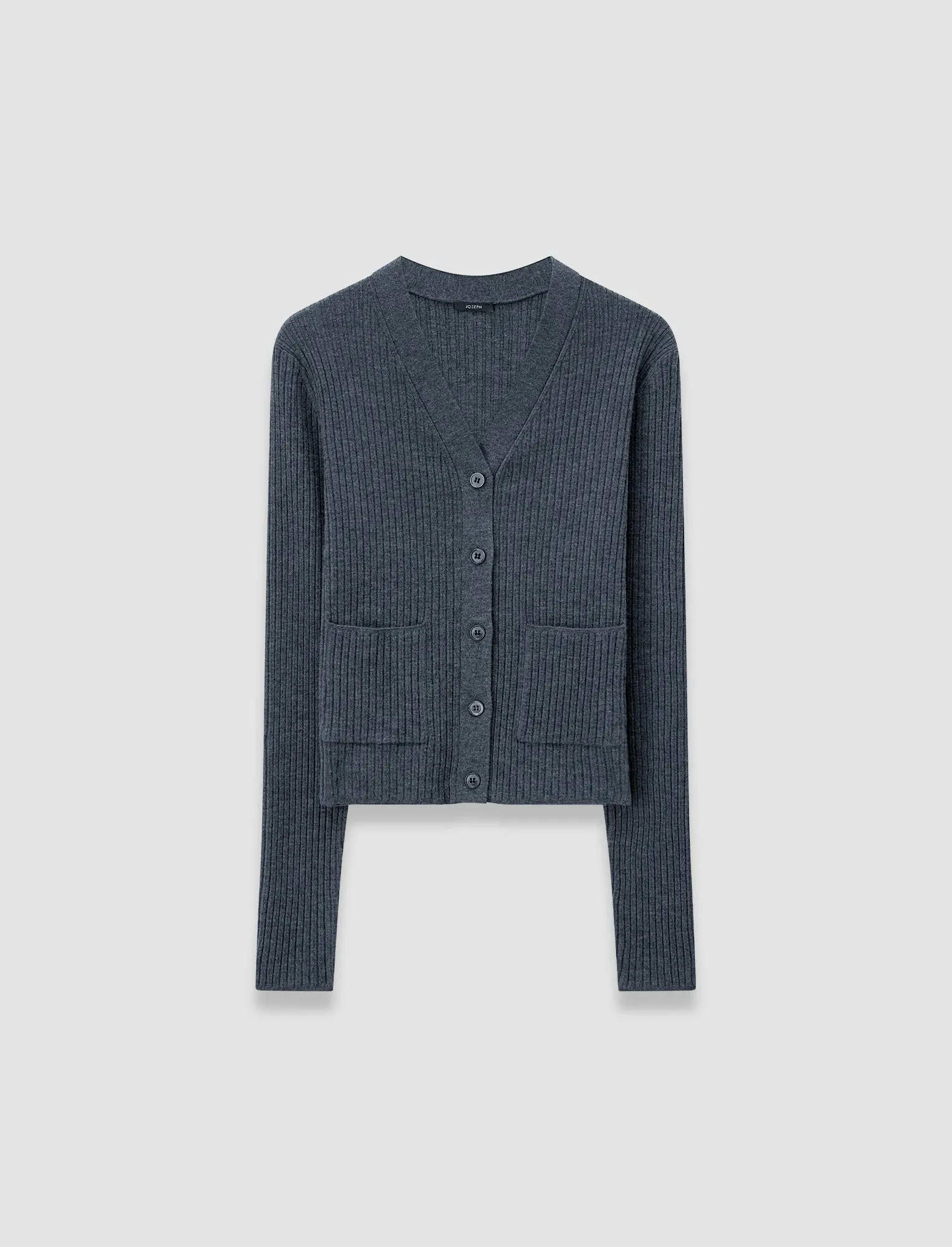 Merino Rib Knit Cardigan Compressed Stitch Machine washable