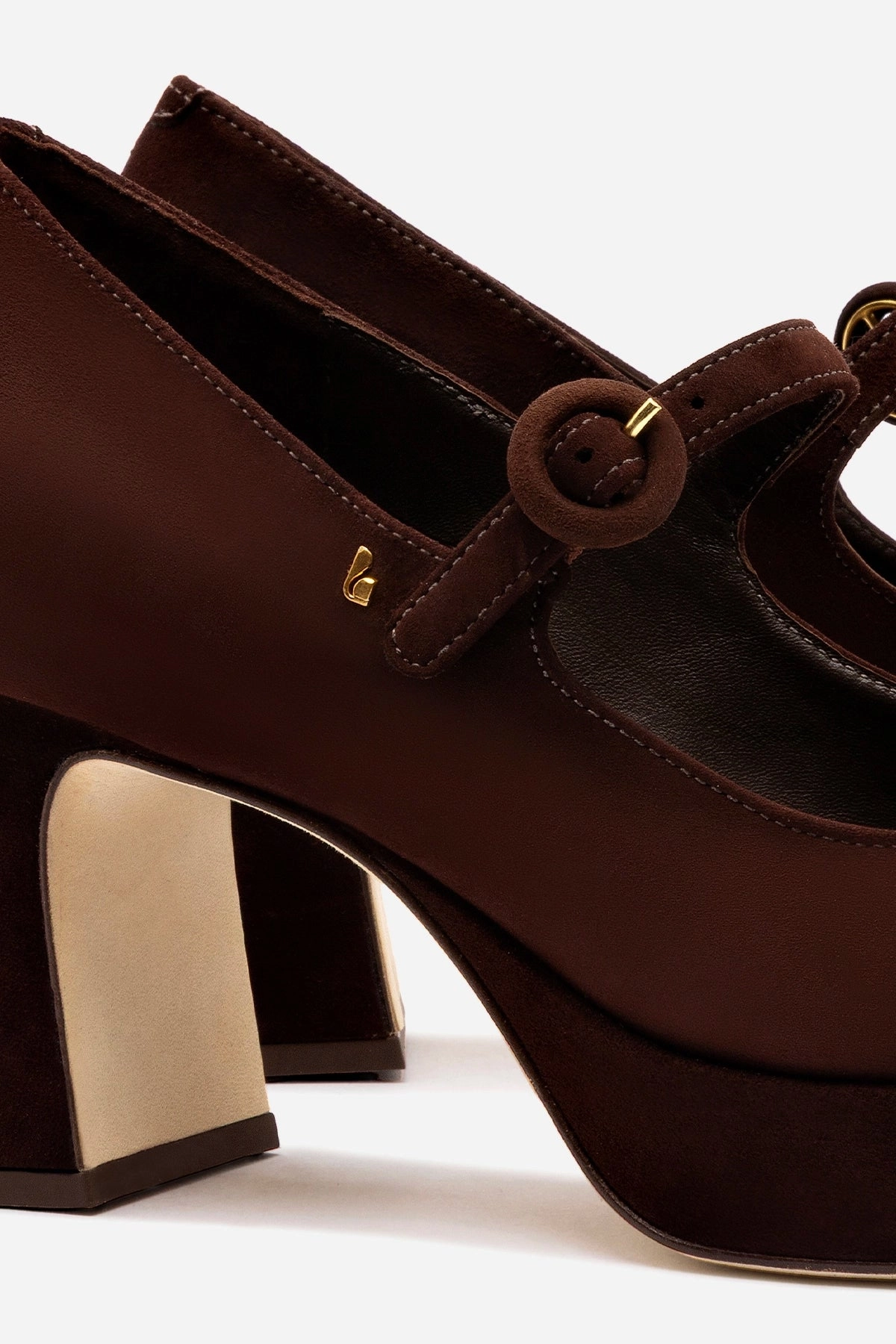 Blair Platform In Brown Leather Balance Fit Lace Tie