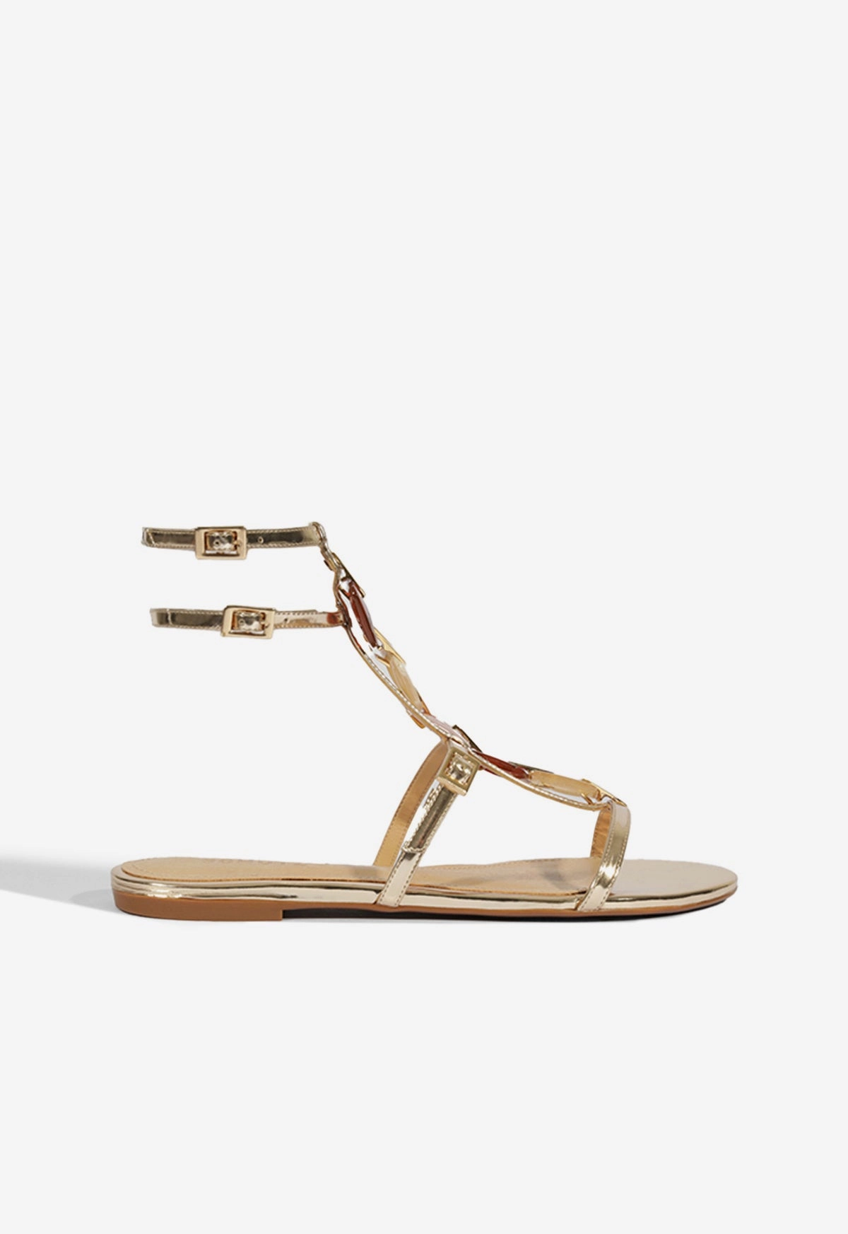 Responsive Cushion Tech Cassandra Gold Leather Flat Sandal