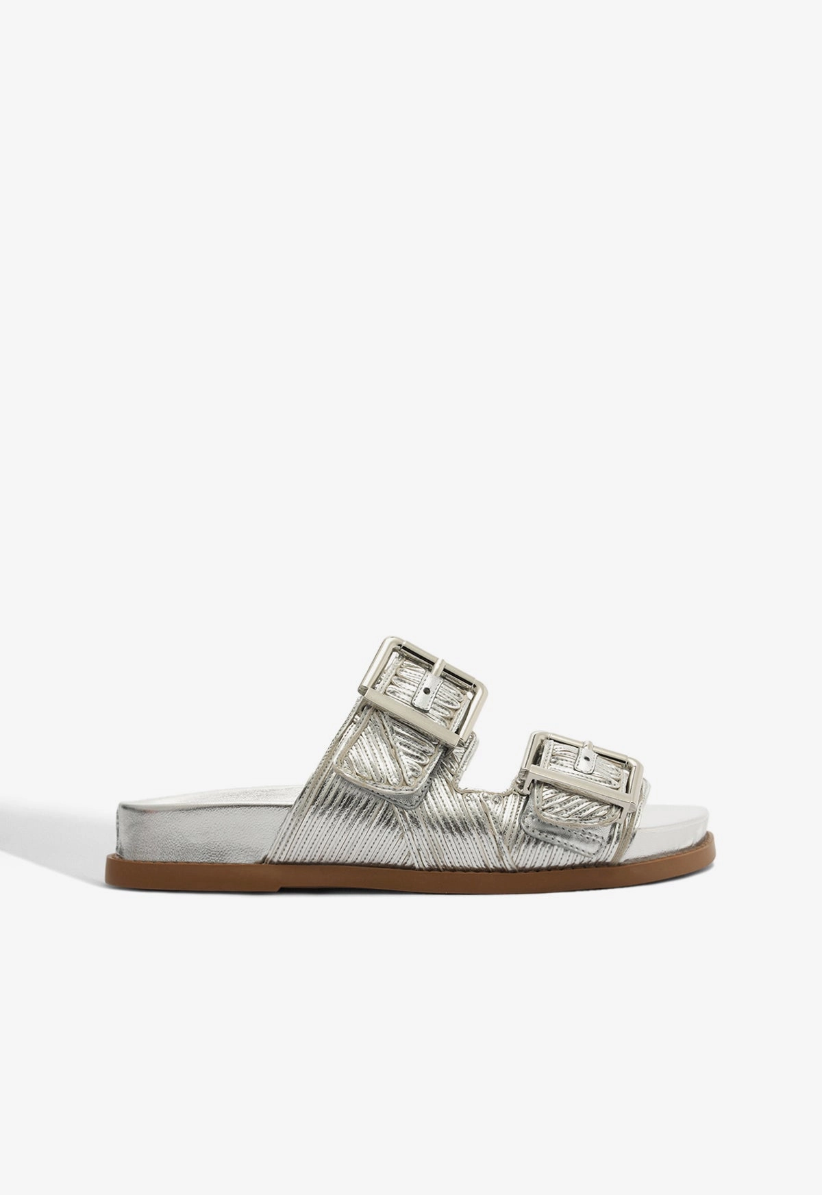 Lupita Buckle Sporty Metallic Sandal Black Edge