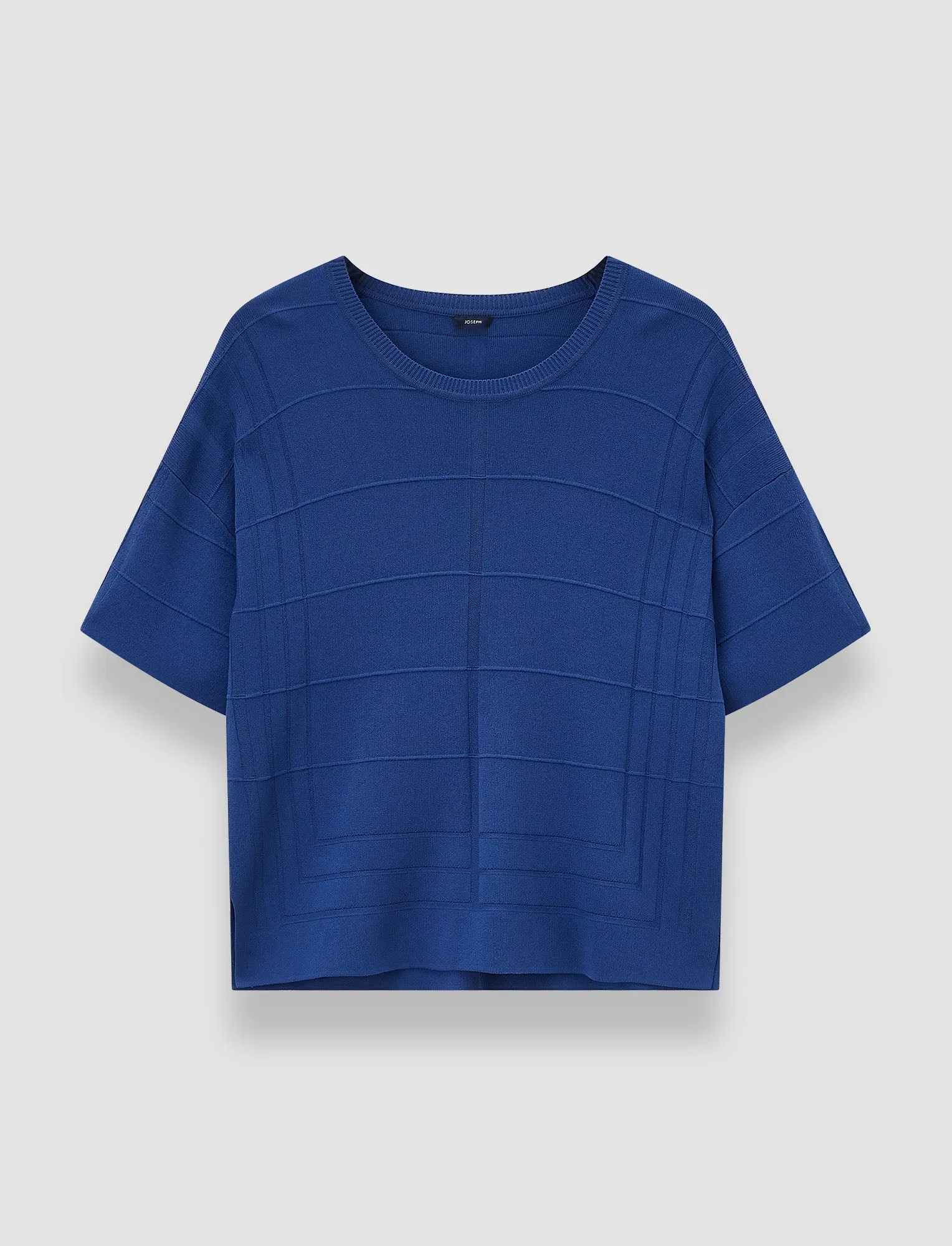 Viscose Grid Knit T-Shirt Minimalist Aesthetic Non Chafing Seams
