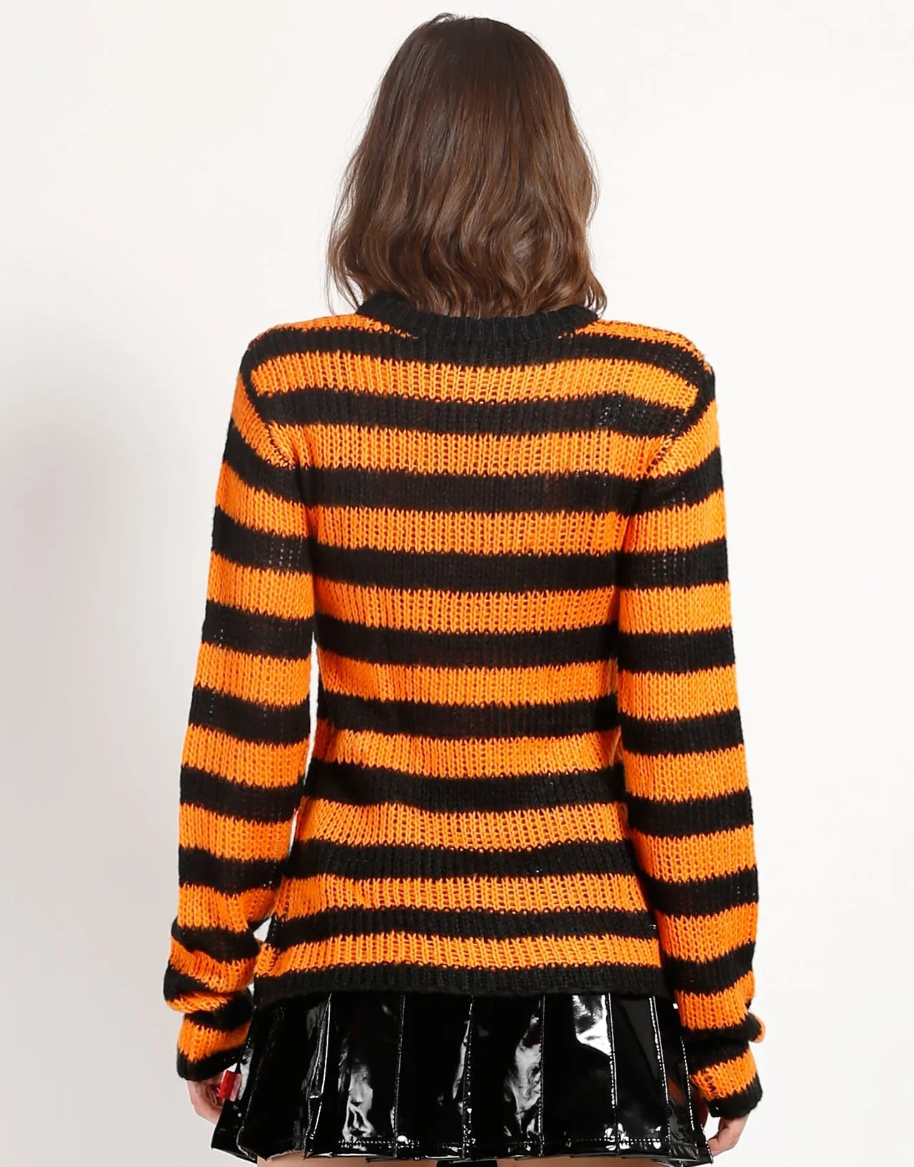 RAG STRIPE SWEATER ORANGE Minimalist Design