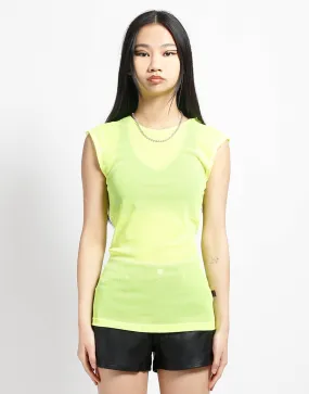 Relaxed Sweatshirt Wrinkle Resistant Textile MUSCLE TANK FISHNET LIME