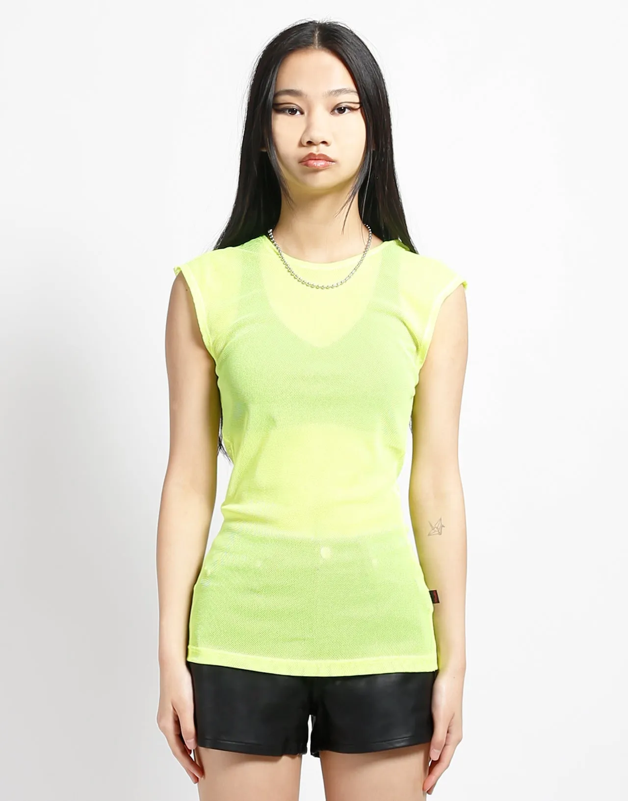 Lightweight Material MUSCLE TANK FISHNET LIME