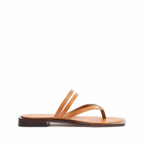 Comfort arch Non Restrictive Fit Design Rania Leather Flat Sandal