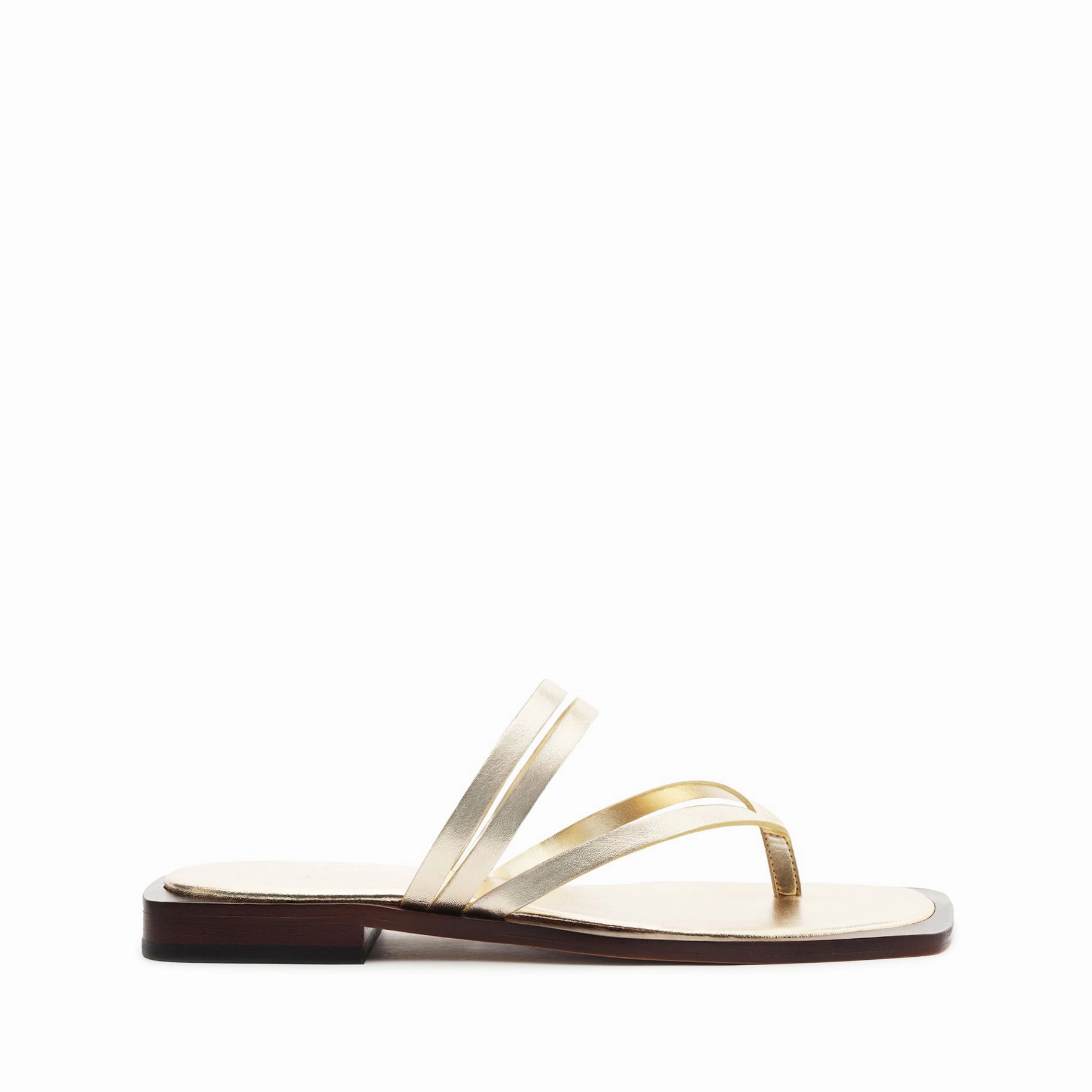 Stride Easy Rania Metallic Leather Flat Sandal