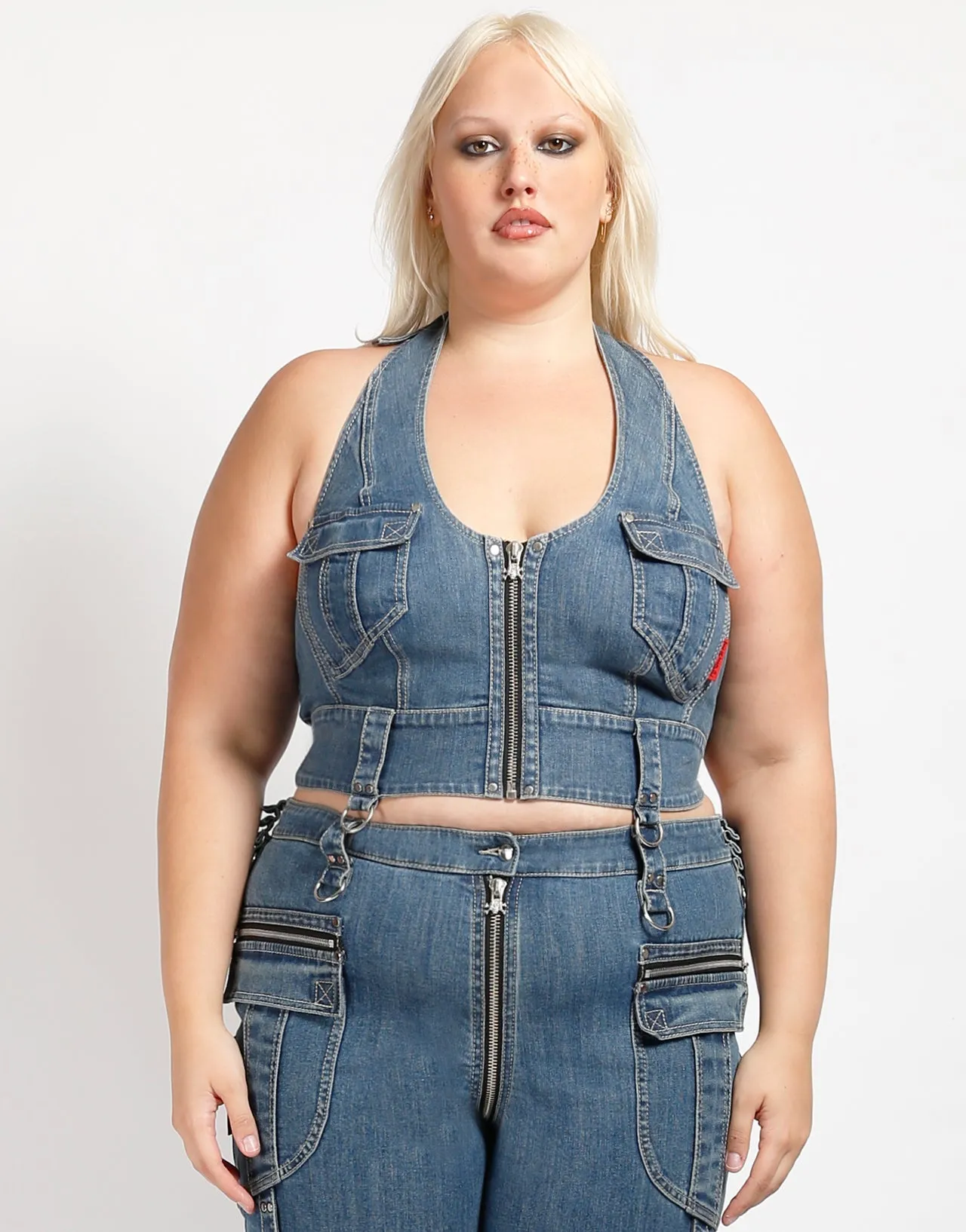 CURVE POWER HALTER DENIM HypoallergenicFabric