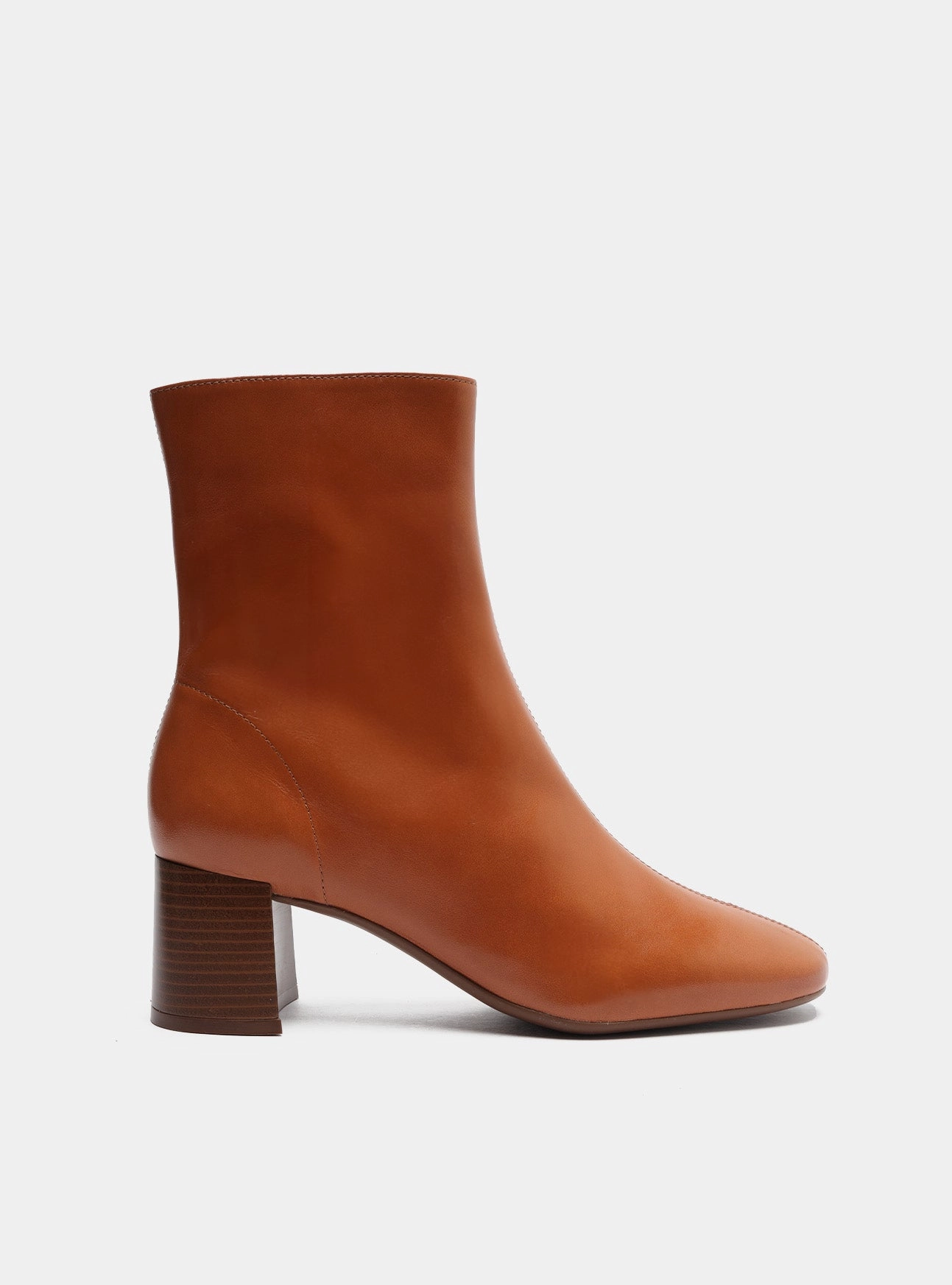 Rebecca Leather Block Boot Reinforced Heel Cup Earth Tone