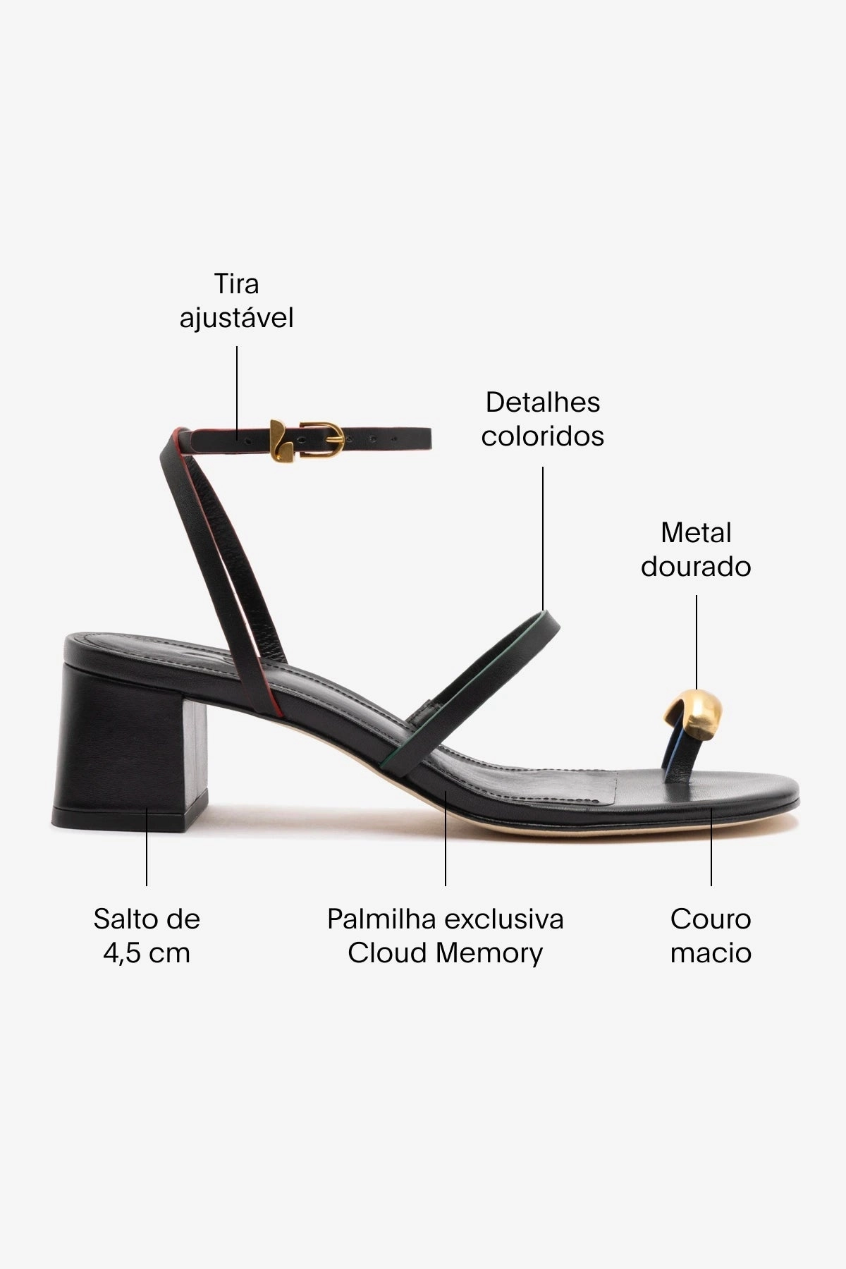 Biarritz Block In Black Leather Airflow channels