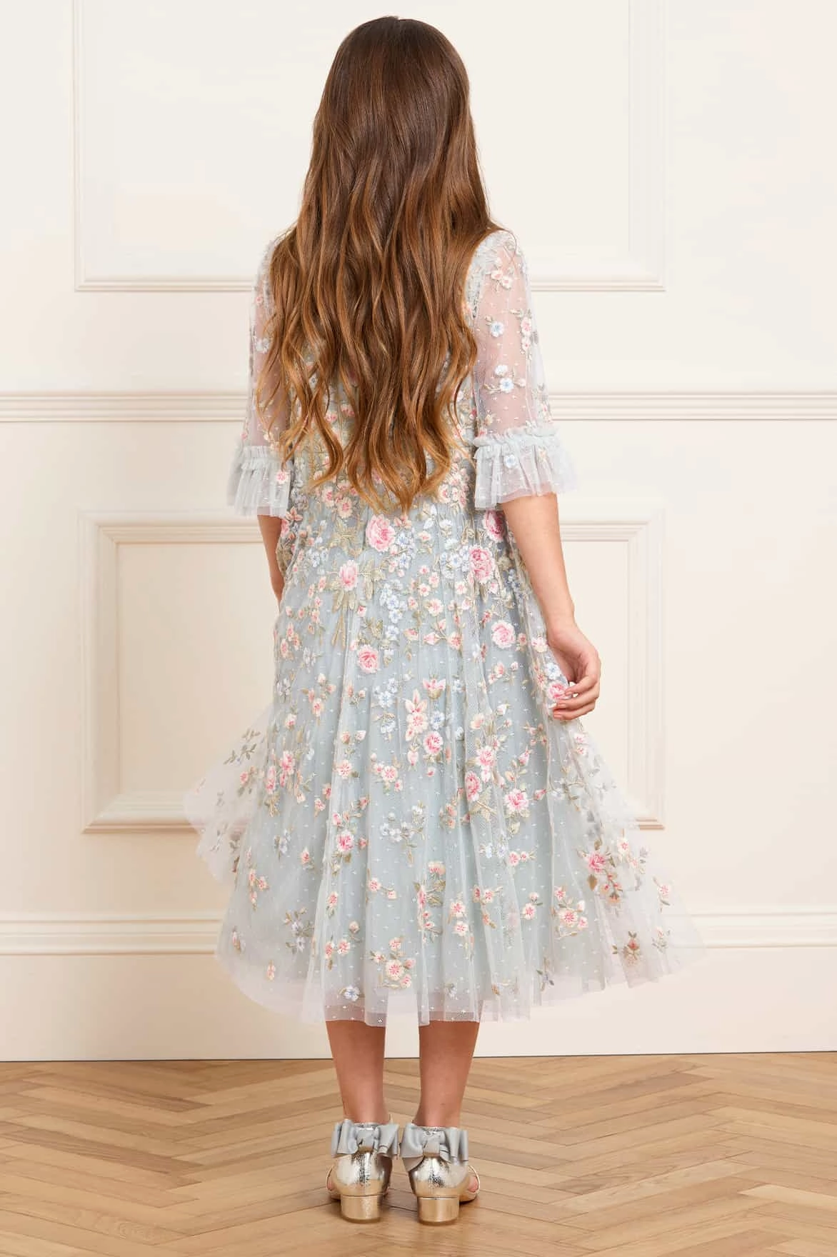 Antoinettes Floral Kids Dress Flatlock Seam Technology