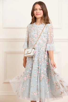 Antoinettes Floral Kids Dress Abrasion Resistant Fabric