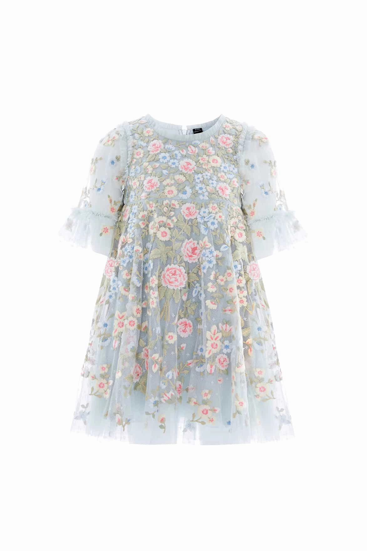 HighDurabilityWeave SeamlessSidePanels Antoinettes Floral Kids Dress