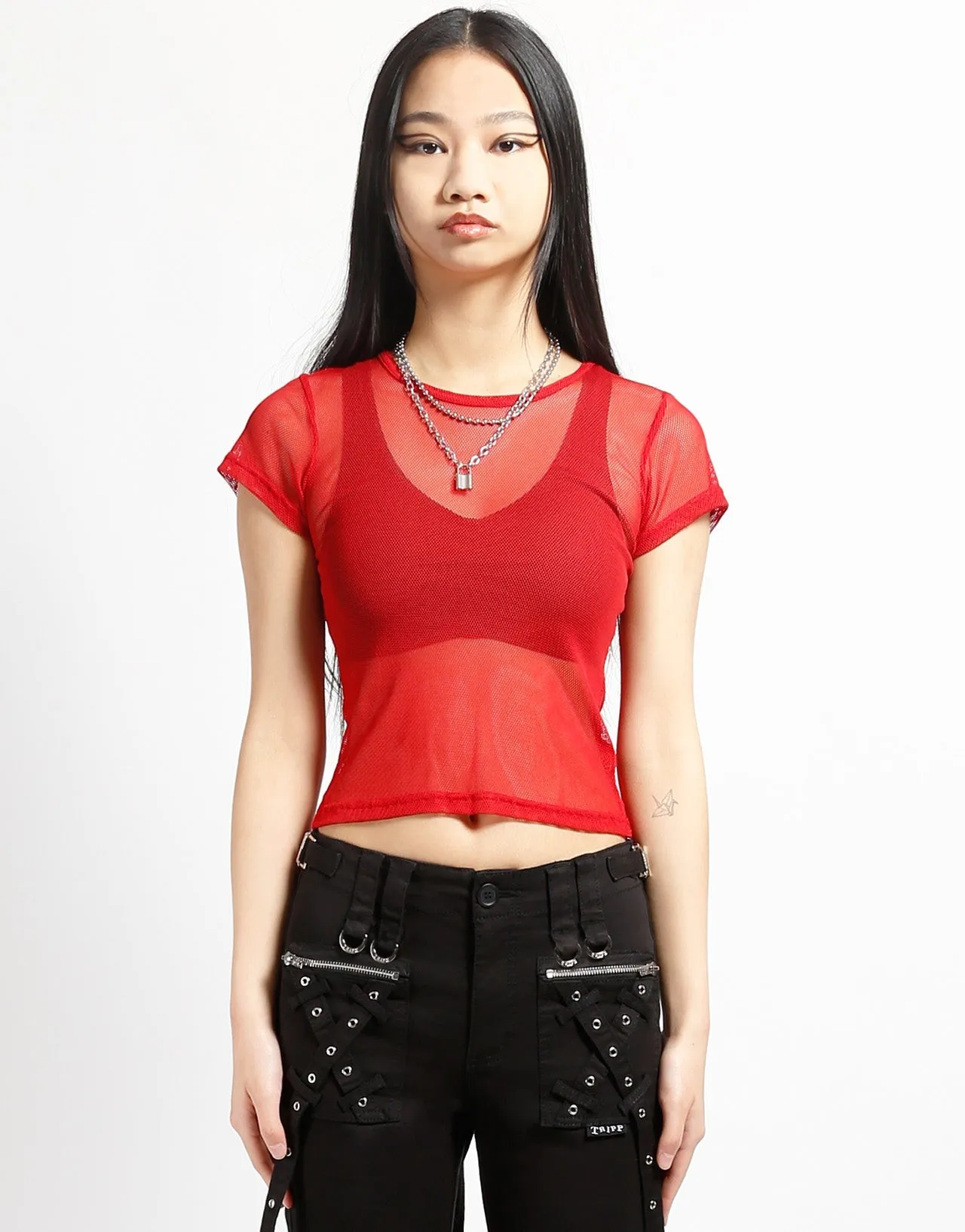 BABY TEE FISHNET RED PaddedInsulation