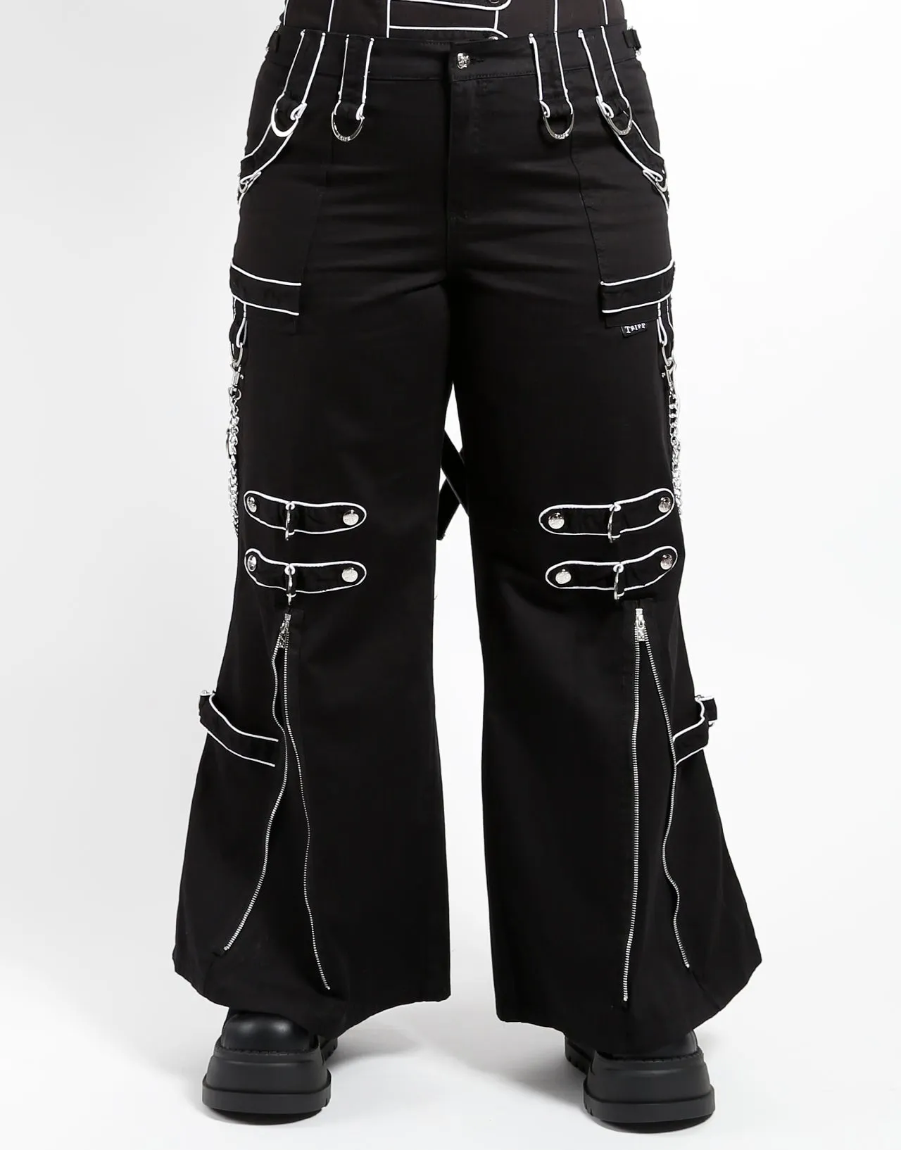 Static free Abrasion Proof Reinforcements CURVE BAND DARK STREET PANT WHITE