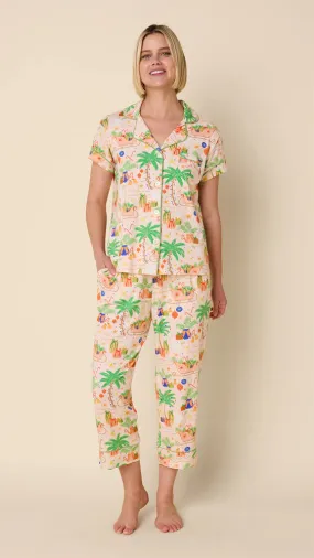 ReflectiveTrimDetails Pima Knit Capri Set