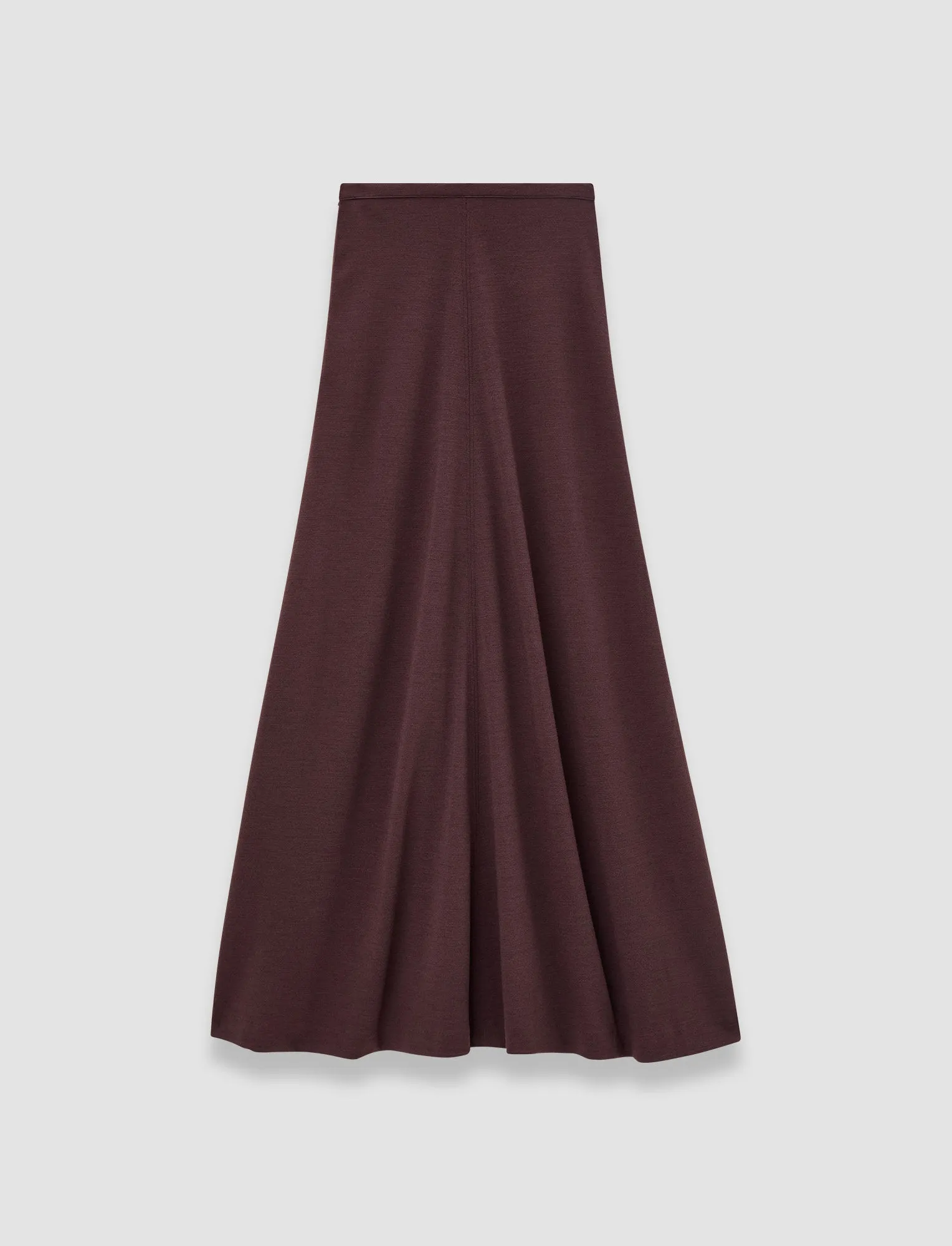 Compact Weave Non Chafing Seams Wool Jersey Maxi Skirt