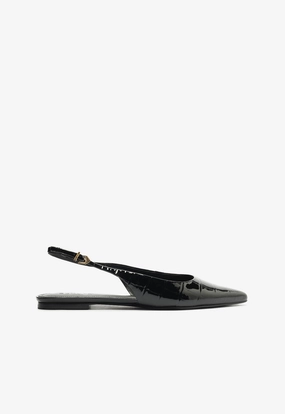 Play Mode Paola Black Leather Flat