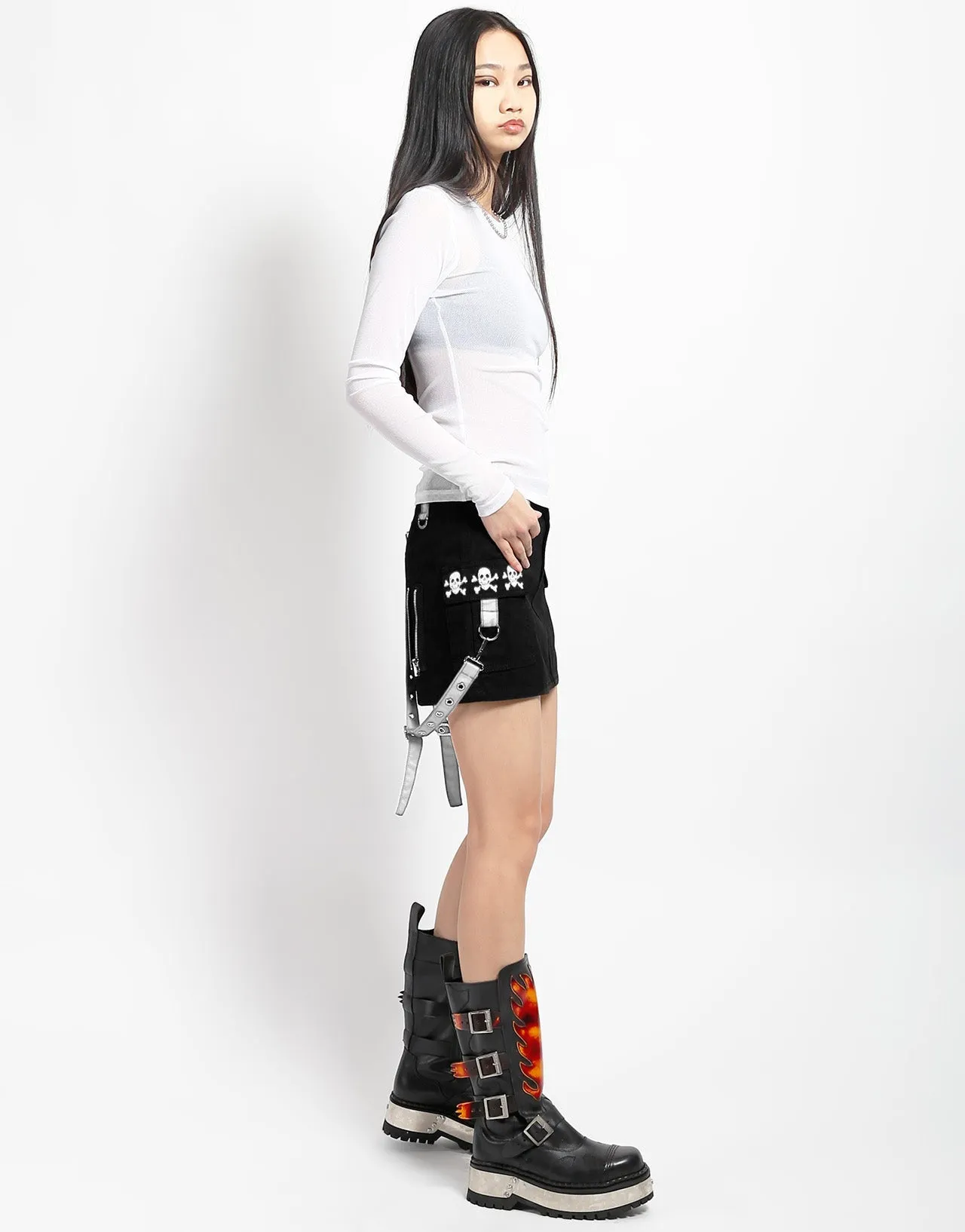 CARGO POCKET SKIRT WHITE UltraSoftLining Winter Ready