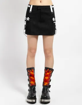 All weather Tapered ankle CARGO POCKET SKIRT WHITE