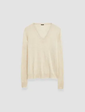 Cashair V Neck Jumper Tubular Knit Method