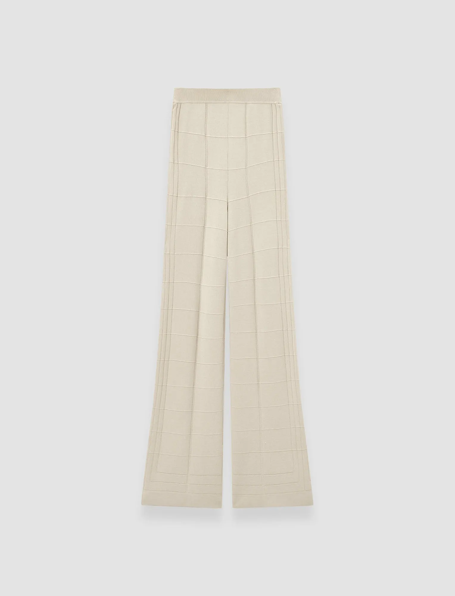 Viscose Grid Knit Trousers Stretch Fabric