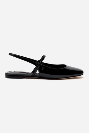 Airflow channels Georgina Ballet Flat In Black Patent Leather