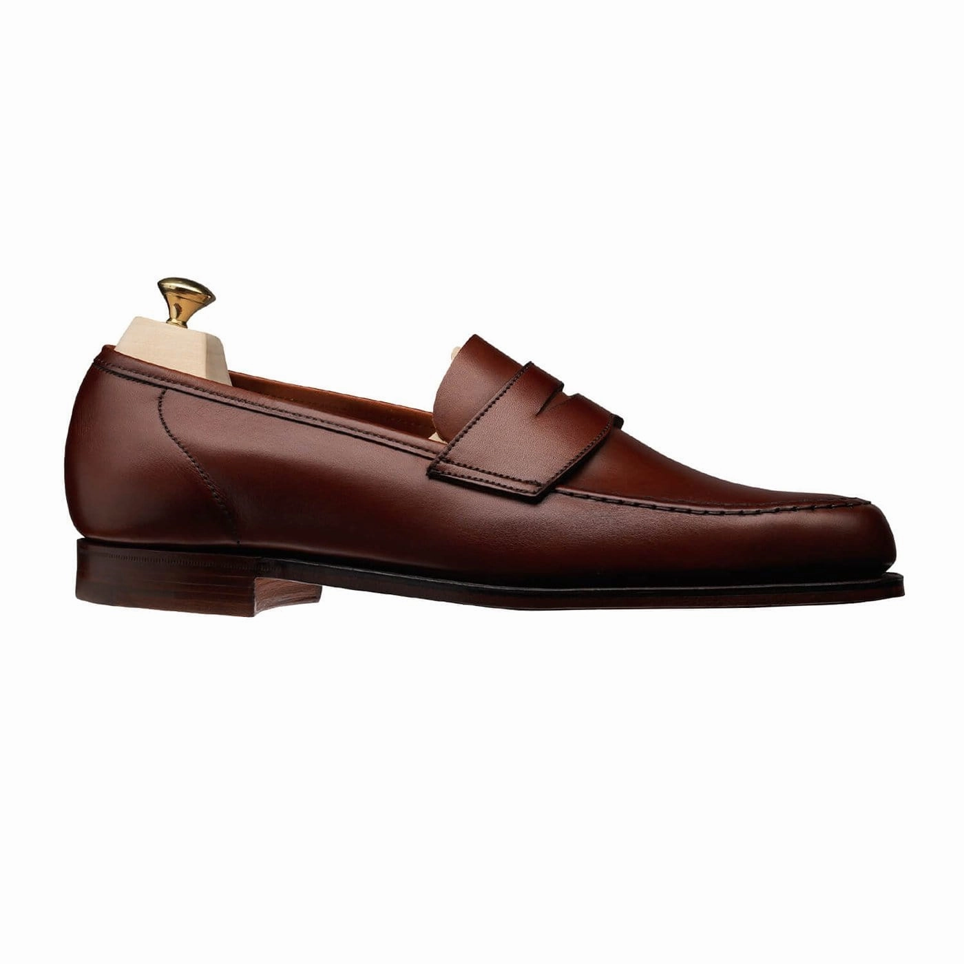 Heel Hug Open Step Harvard Chestnut Burnished Calf