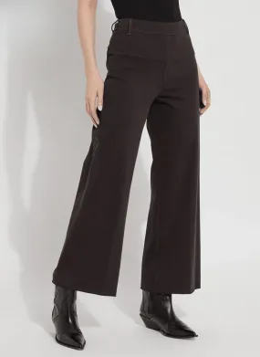 Neutral Lightweight Lysse Erin Hi Waist Wide Leg Denim Pant in Double Espresso
