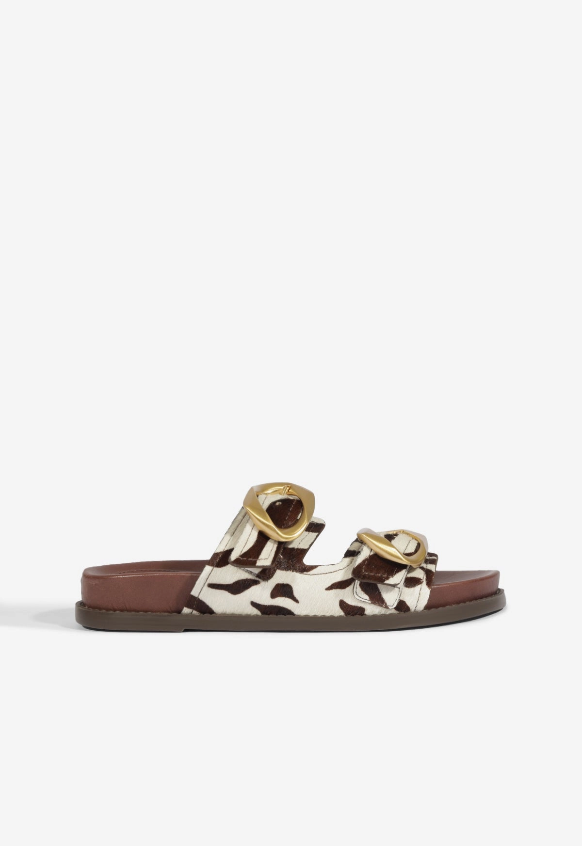 Synthetic Olga Animal Print Leather Sporty Sandal