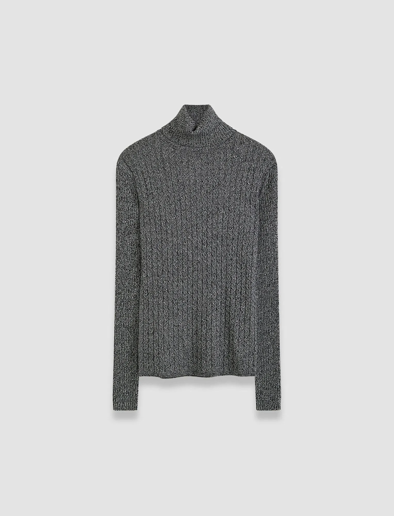 Surface Pilling Resistant Simple Form Ribbed Cable Knit High Neck Jumper