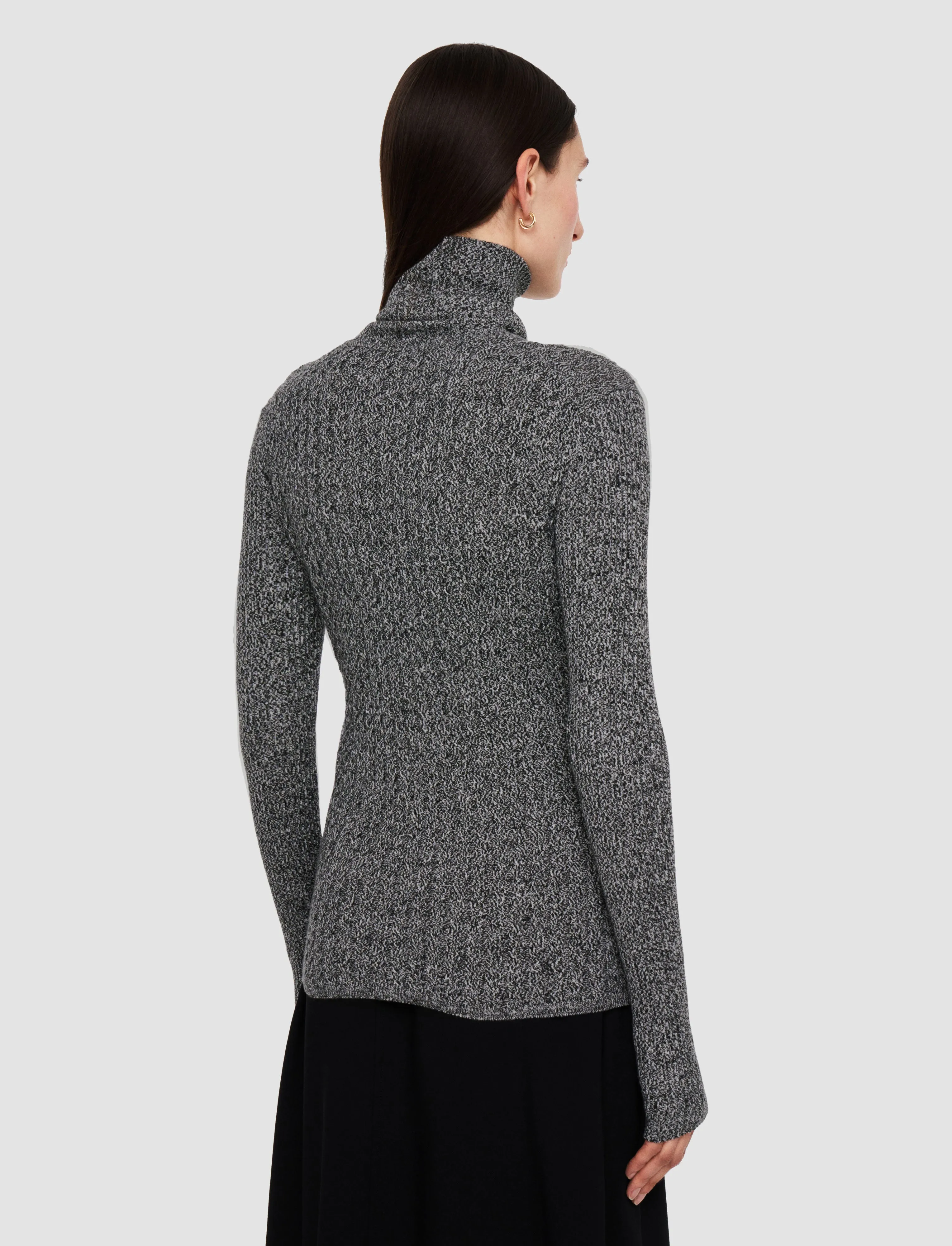 Daily Layers Ribbed Cable Knit High Neck Jumper