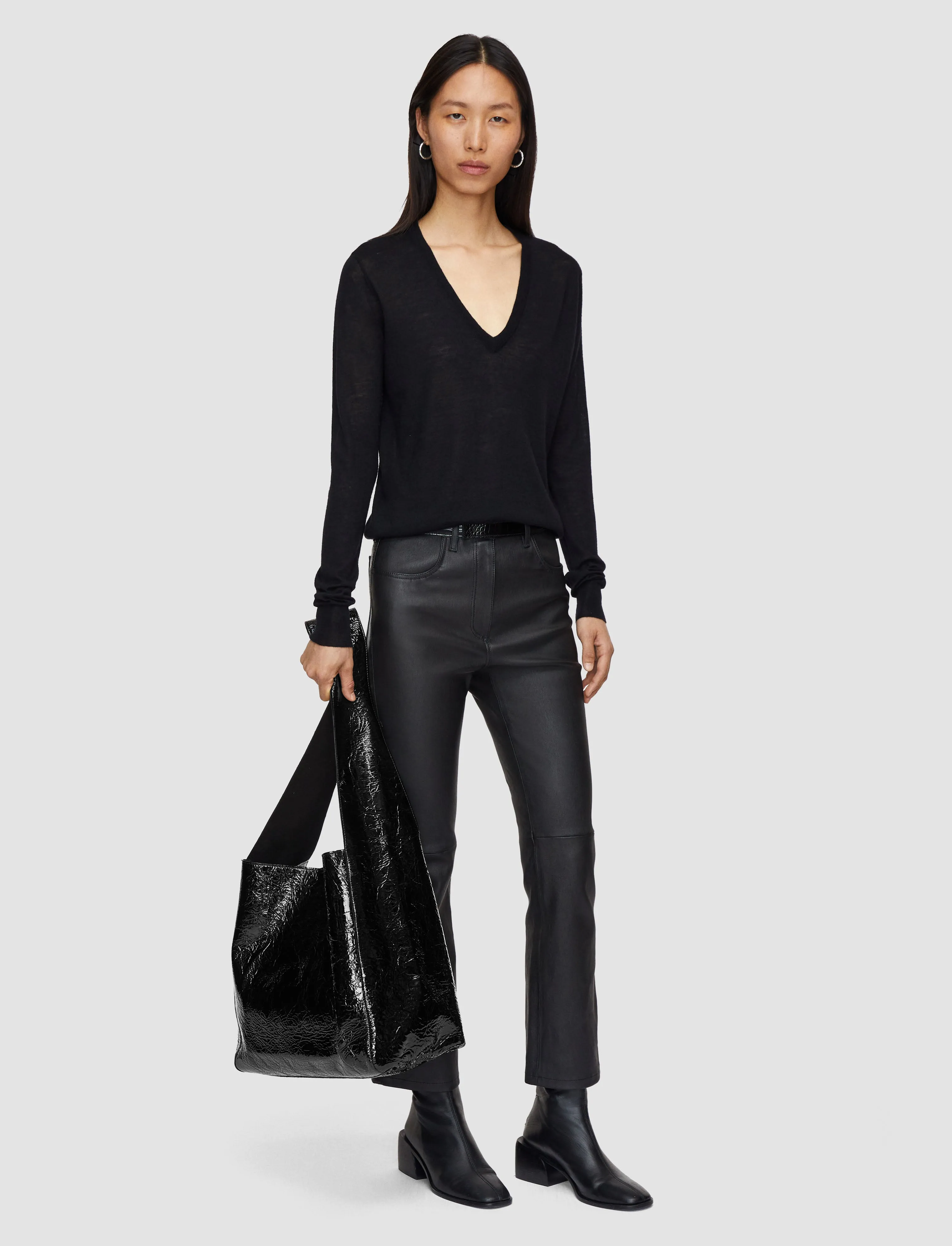 Cashair V Neck Jumper ReverseCoil Zipper