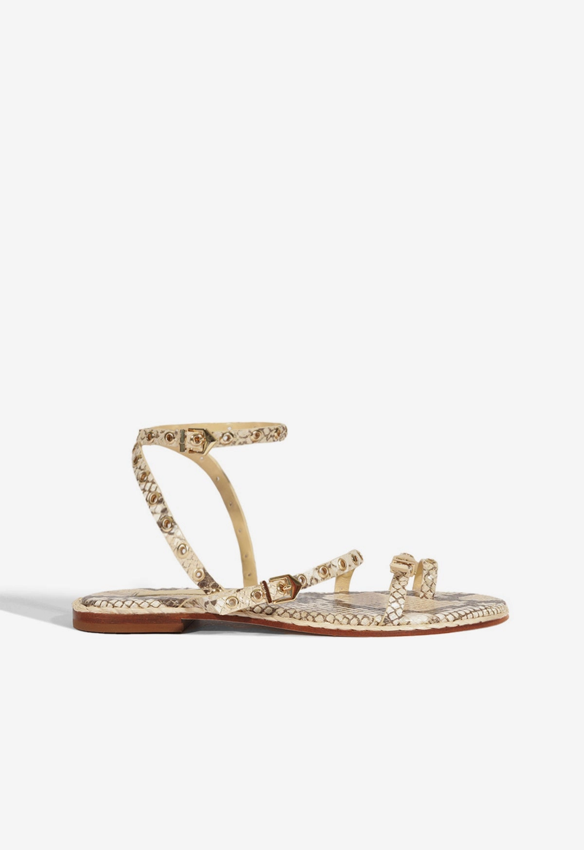 Annete Animal Print Leather Sandal Canvas