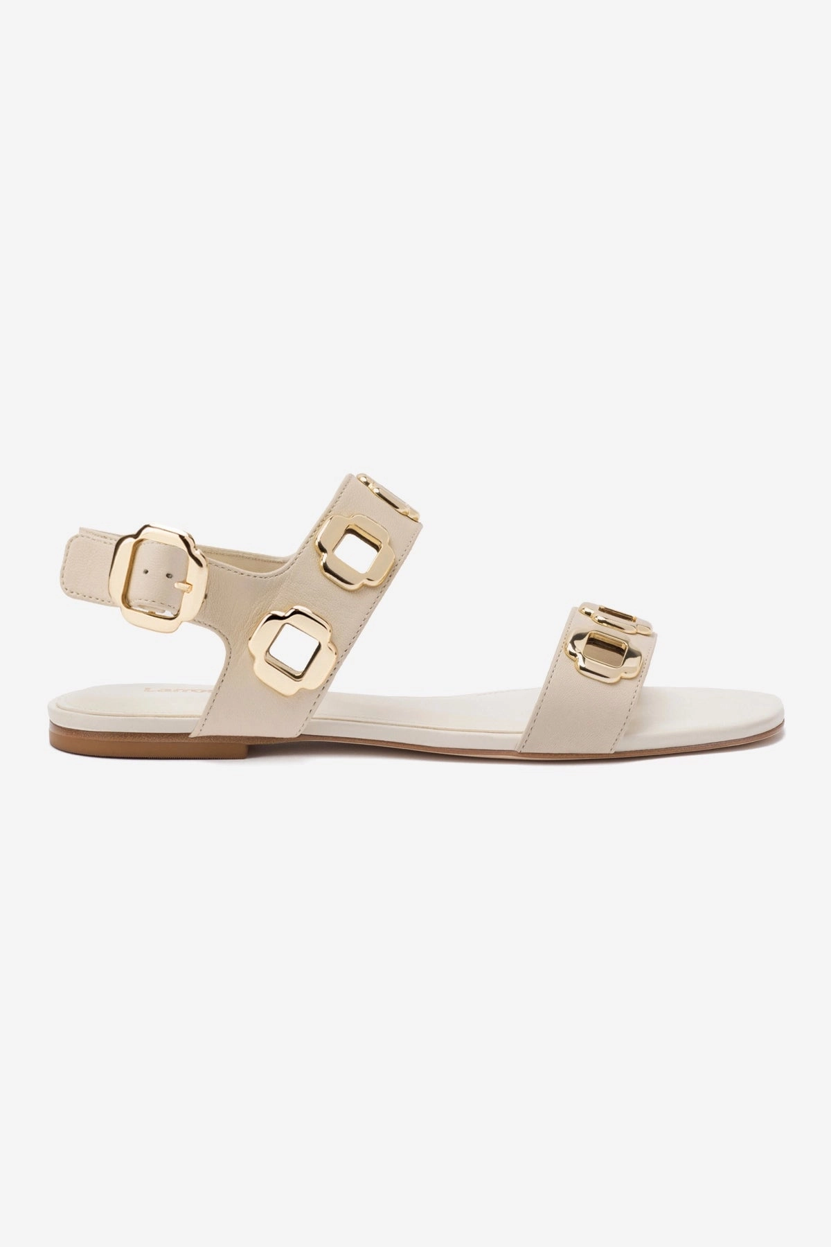 Milan Flat Sandal In Ivory Leather Daily Comfort