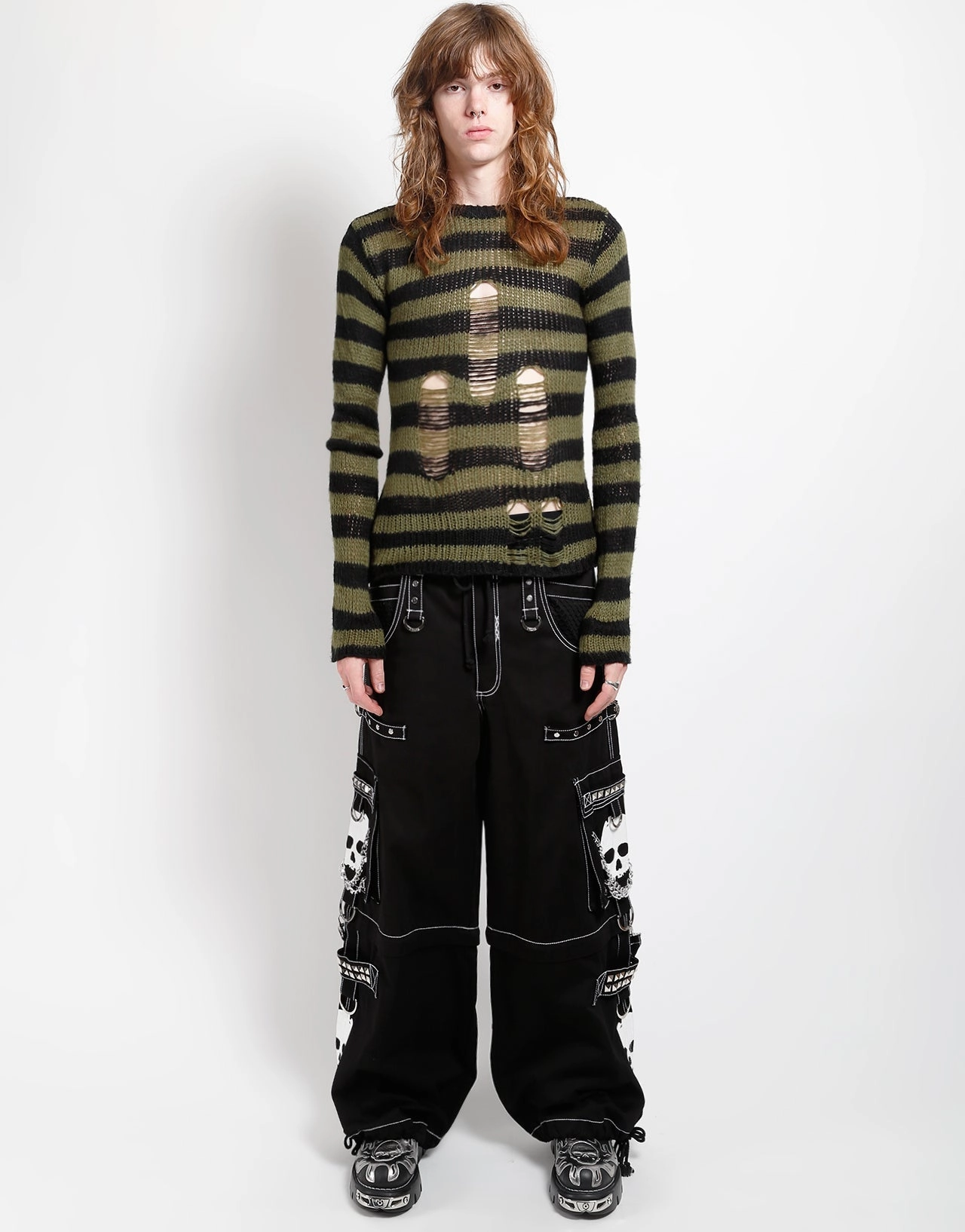 SUPER SKULL PANT WHITE SKULL Utility Pockets