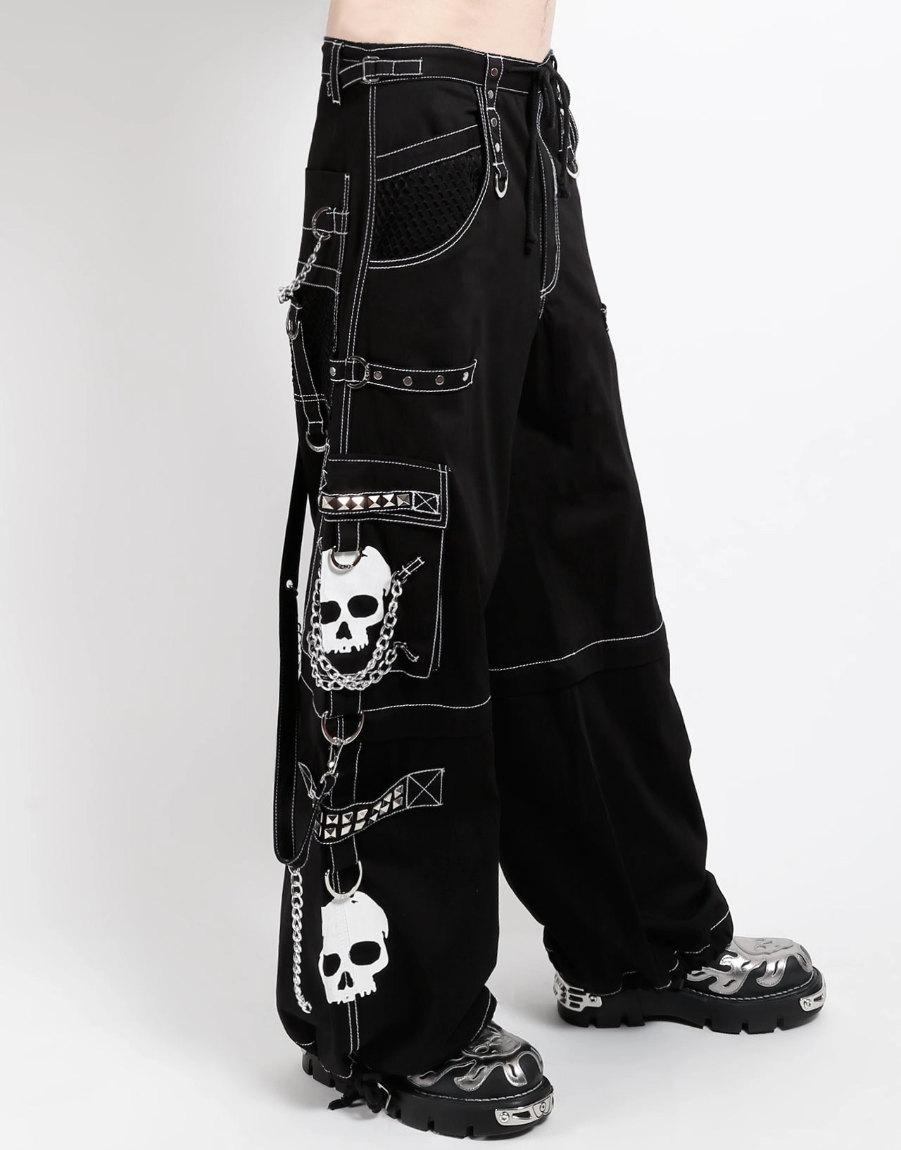 stain guard SUPER SKULL PANT WHITE SKULL