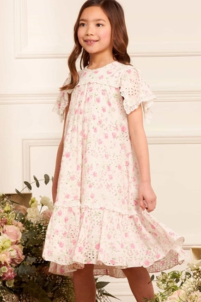 Rose Ditsy Cotton Broderie Kids Dress AllClimateAdaptive