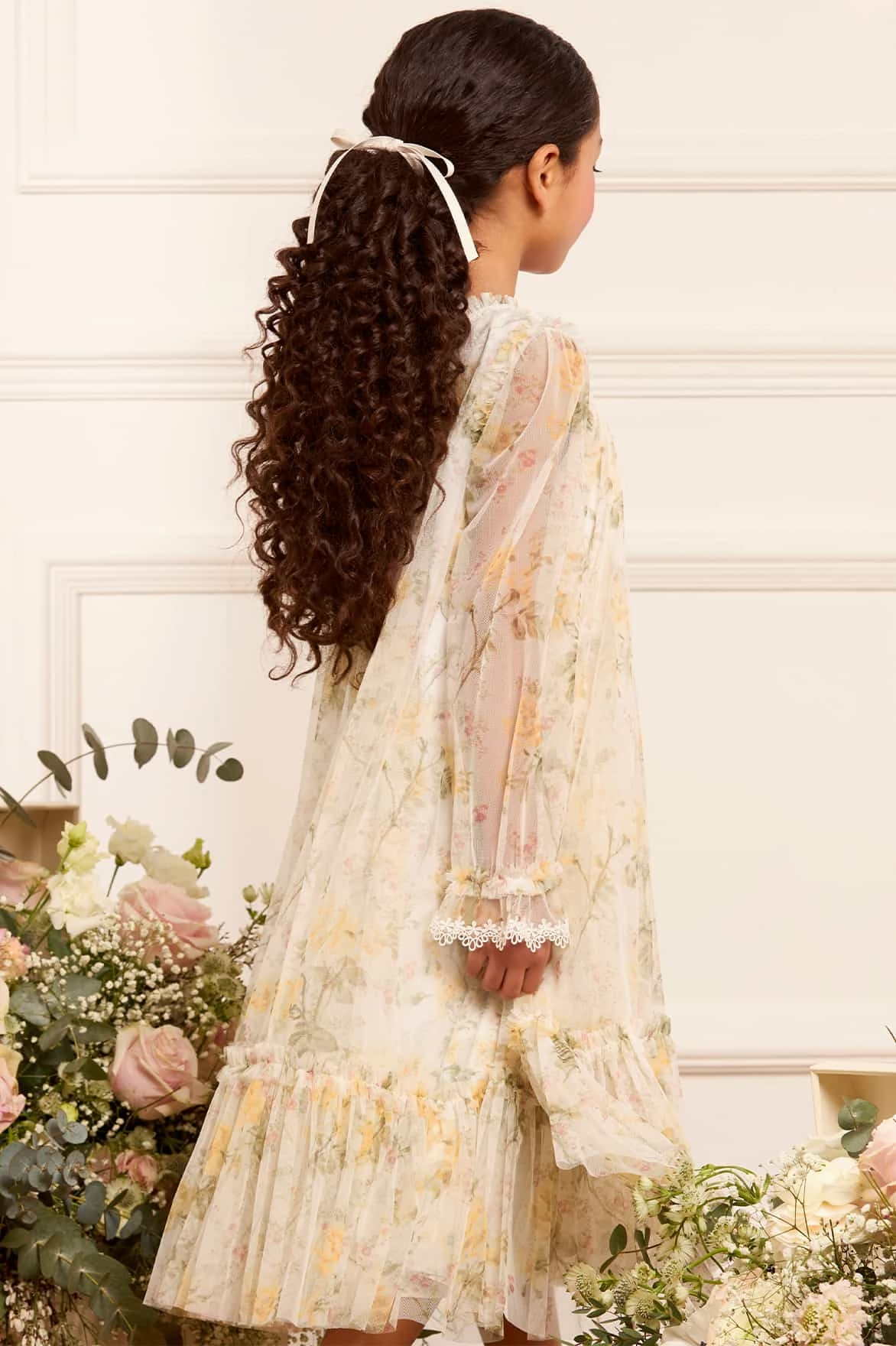 Rose Long Sleeve Kids Dress Ethically Sourced Yarn