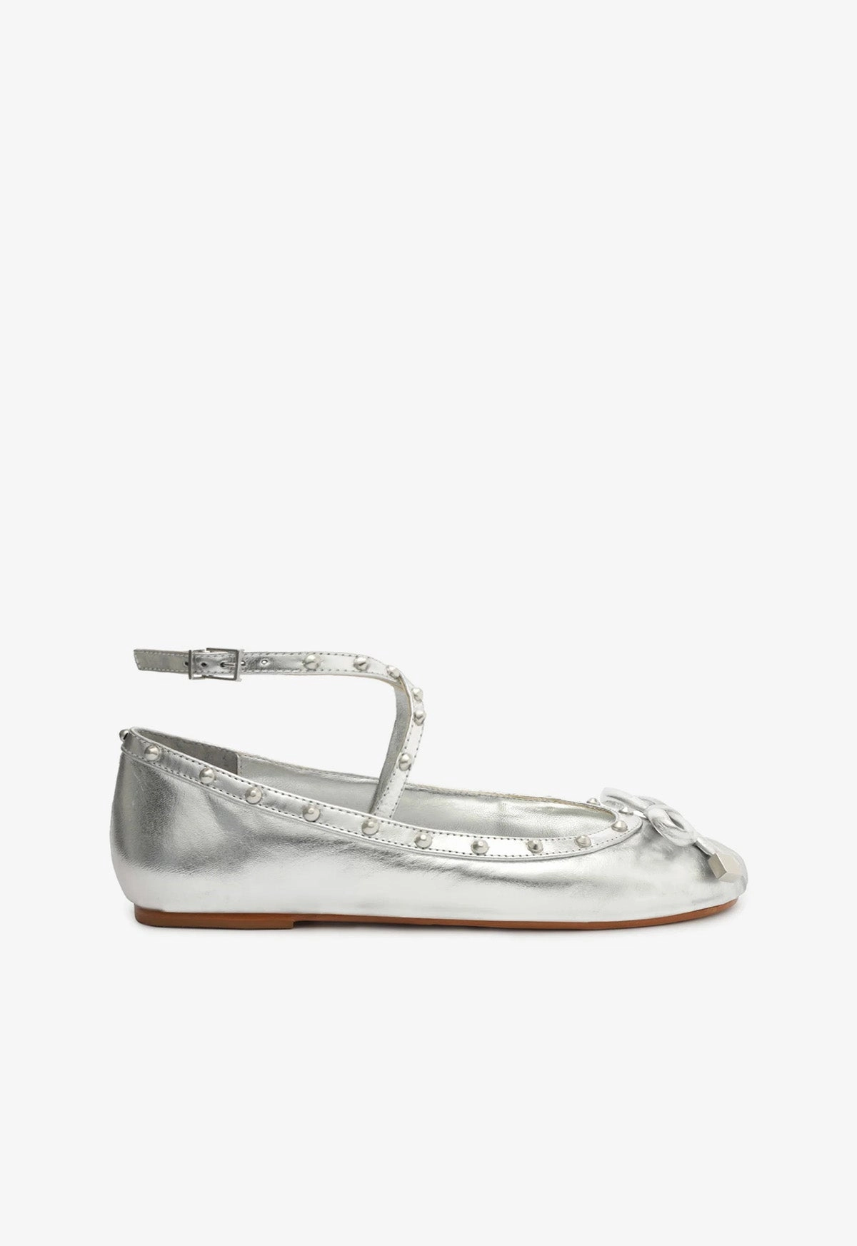 Boho Free Toe Guard Larissa Metallic Leather Flat